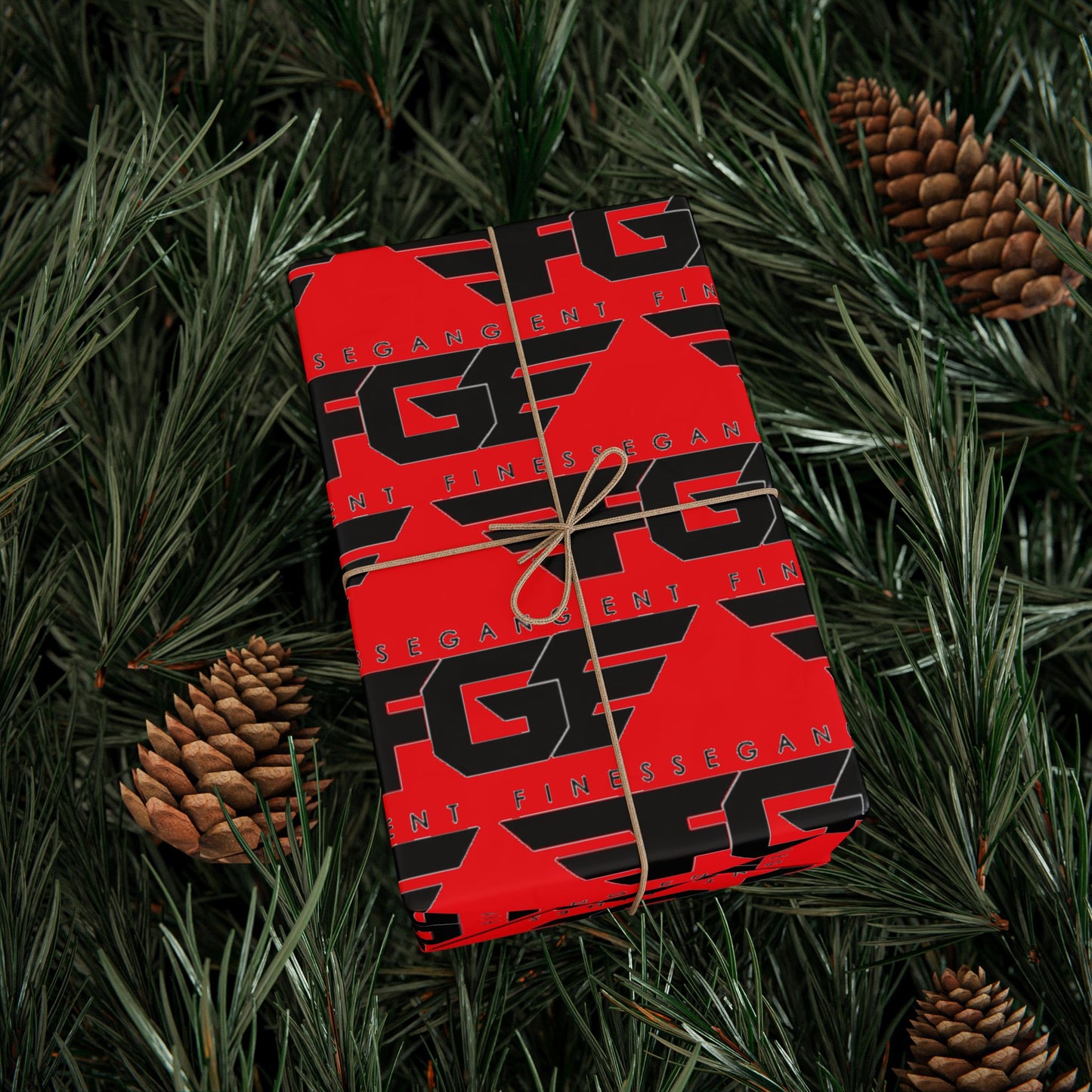 Bold RED FGE Geometric Wrapping Paper – Unique Gift Wrap for All Occasions, Birthday, Holiday, Wedding, Eco-Friendly Packaging