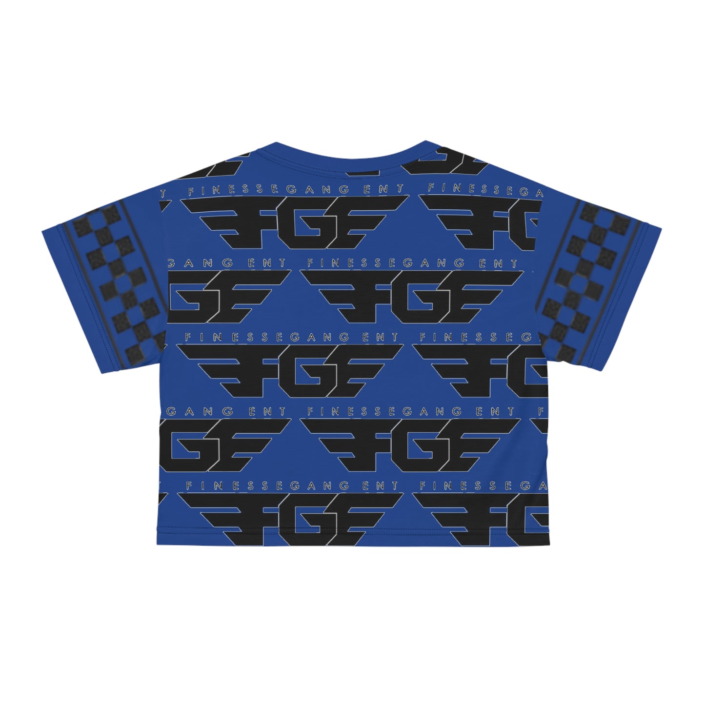 Bold BLUE FGE Graphic Crop Tee for Trendsetters, Streetwear Fashion, Cool Summer Style, Party Wear, Gift for Him/Her