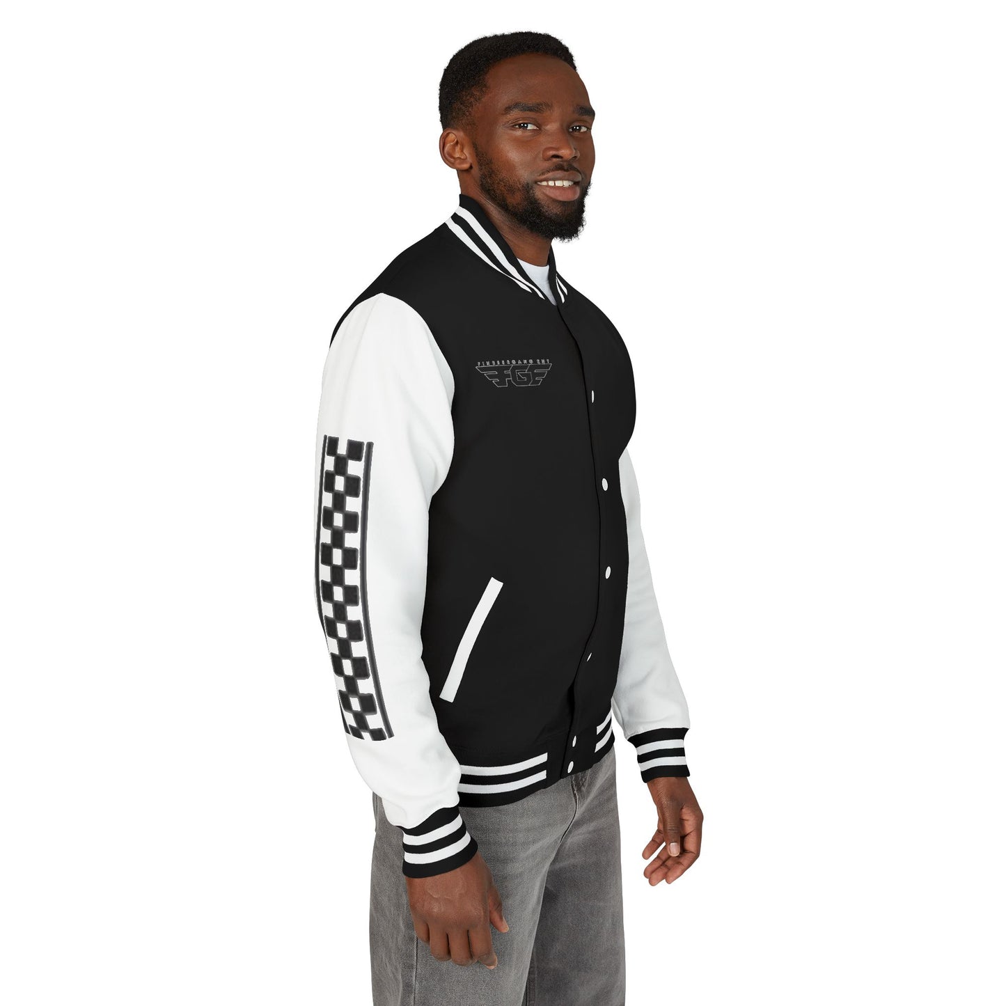 Stylish FGE Unisex Heavyweight Letterman Jacket with Bold Pattern - Perfect for Sports Fans, Casual Wear, College Events, Gifts & Celebrations
