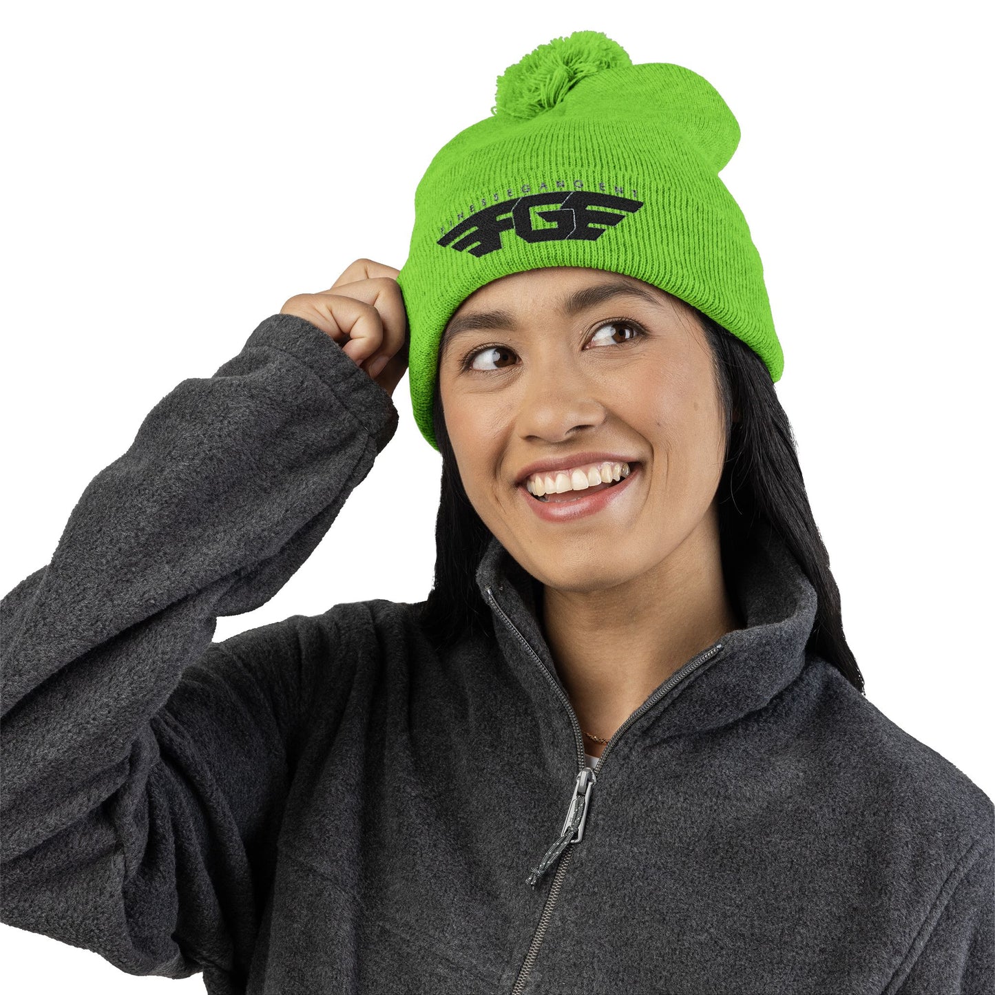 FGE Pom-Pom Knit Cap (Embroidery)