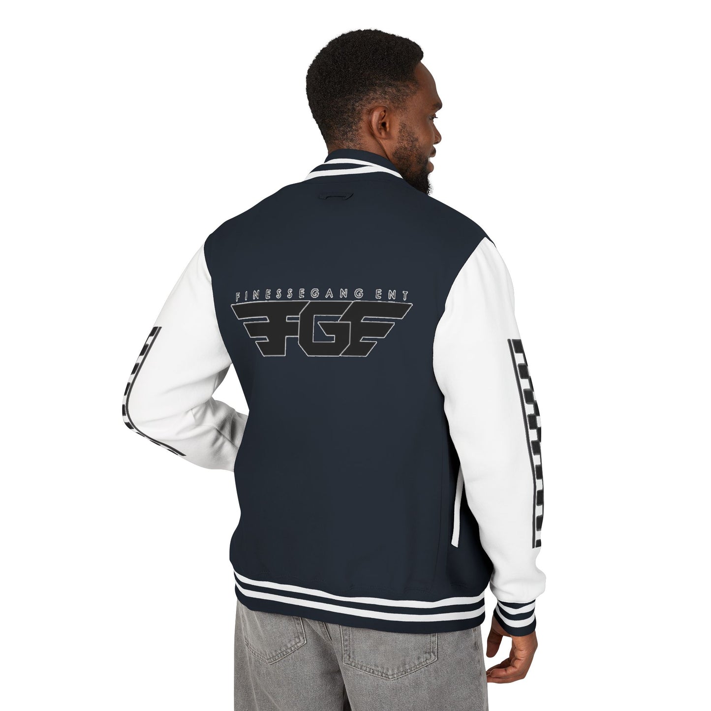 Stylish FGE Unisex Heavyweight Letterman Jacket with Bold Pattern - Perfect for Sports Fans, Casual Wear, College Events, Gifts & Celebrations