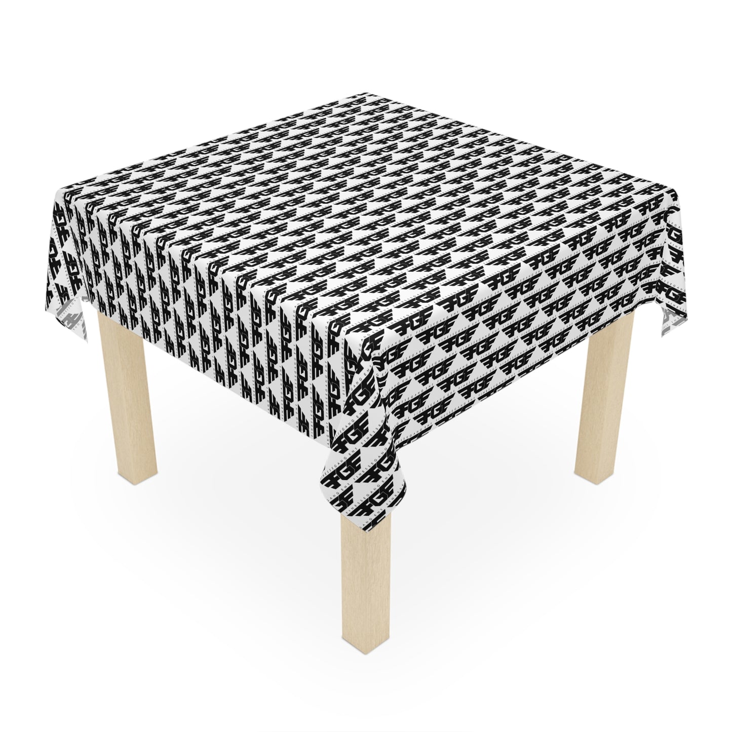 Modern FGE Black & White Tablecloth - Stylish Dining Decor, Home Table Accent, Party Table Cover, Minimalist Home Decor, Gift for Hostess