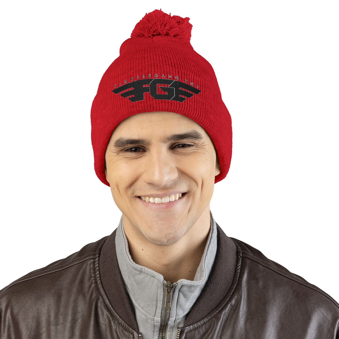 FGE Pom-Pom Knit Cap (Embroidery)