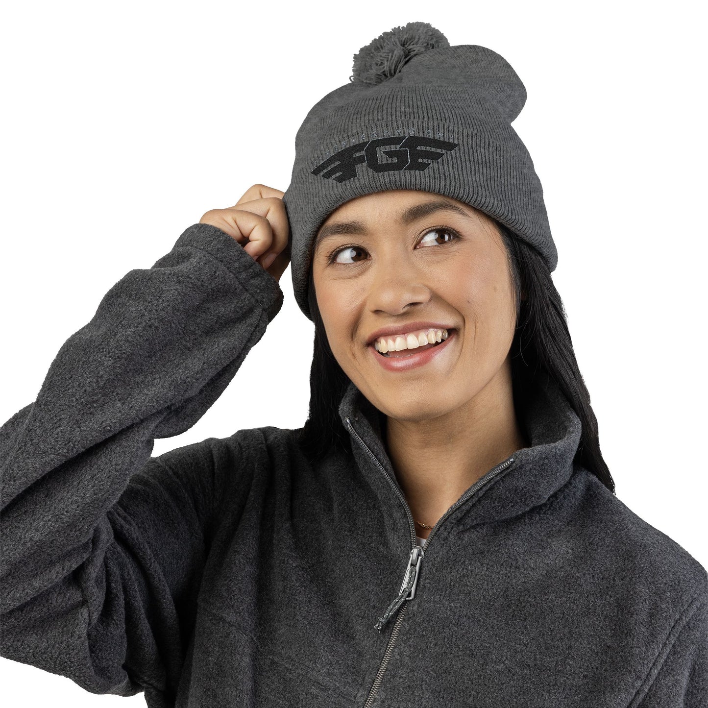 FGE Pom-Pom Knit Cap (Embroidery)