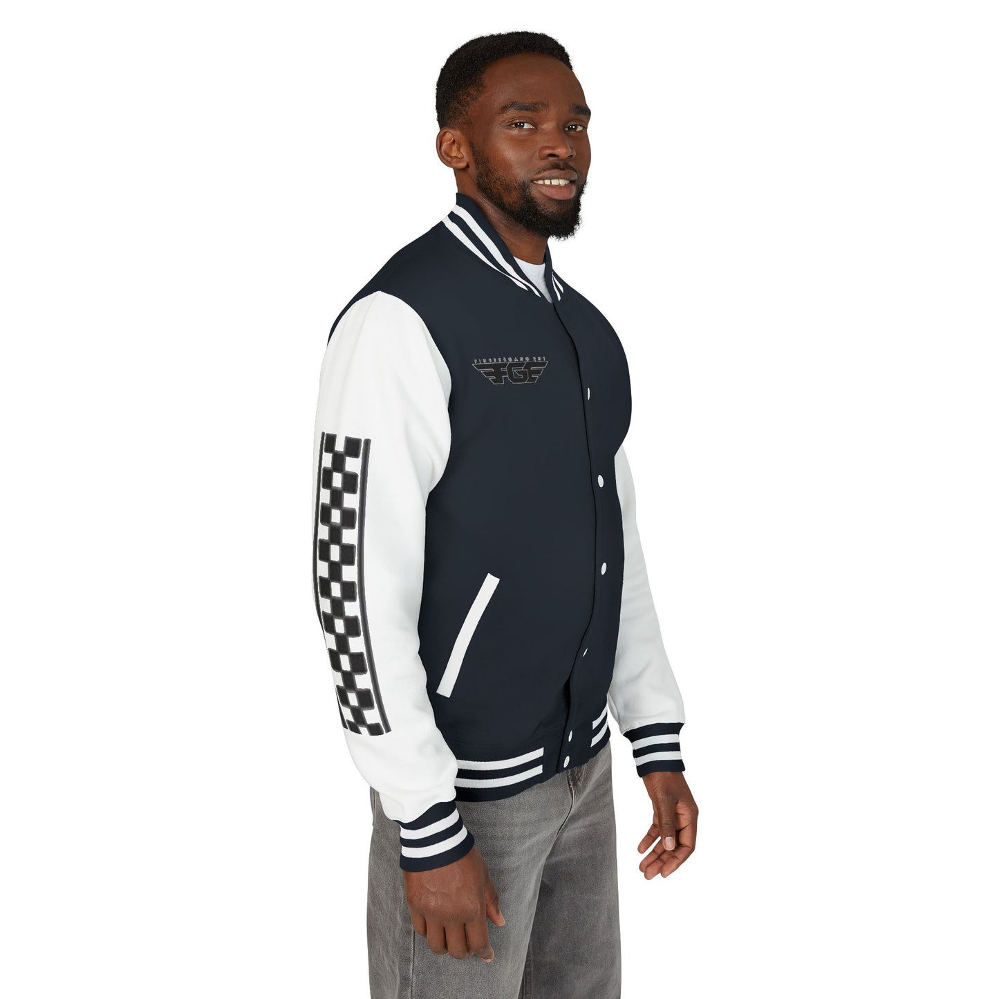 Stylish FGE Unisex Heavyweight Letterman Jacket with Bold Pattern - Perfect for Sports Fans, Casual Wear, College Events, Gifts & Celebrations