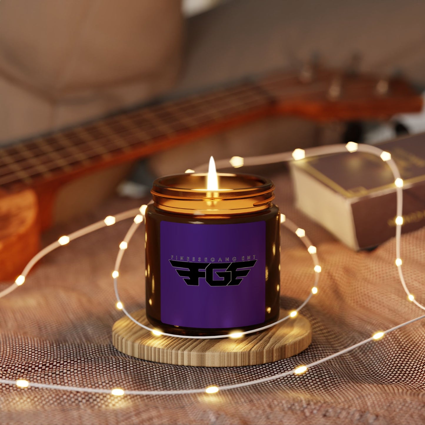 Scented FGE Soy Candle - Cozy Home Decor, Relaxing Atmosphere, Gift for Her, Aromatherapy, Self-Care, Special Occasions, Amber Jar