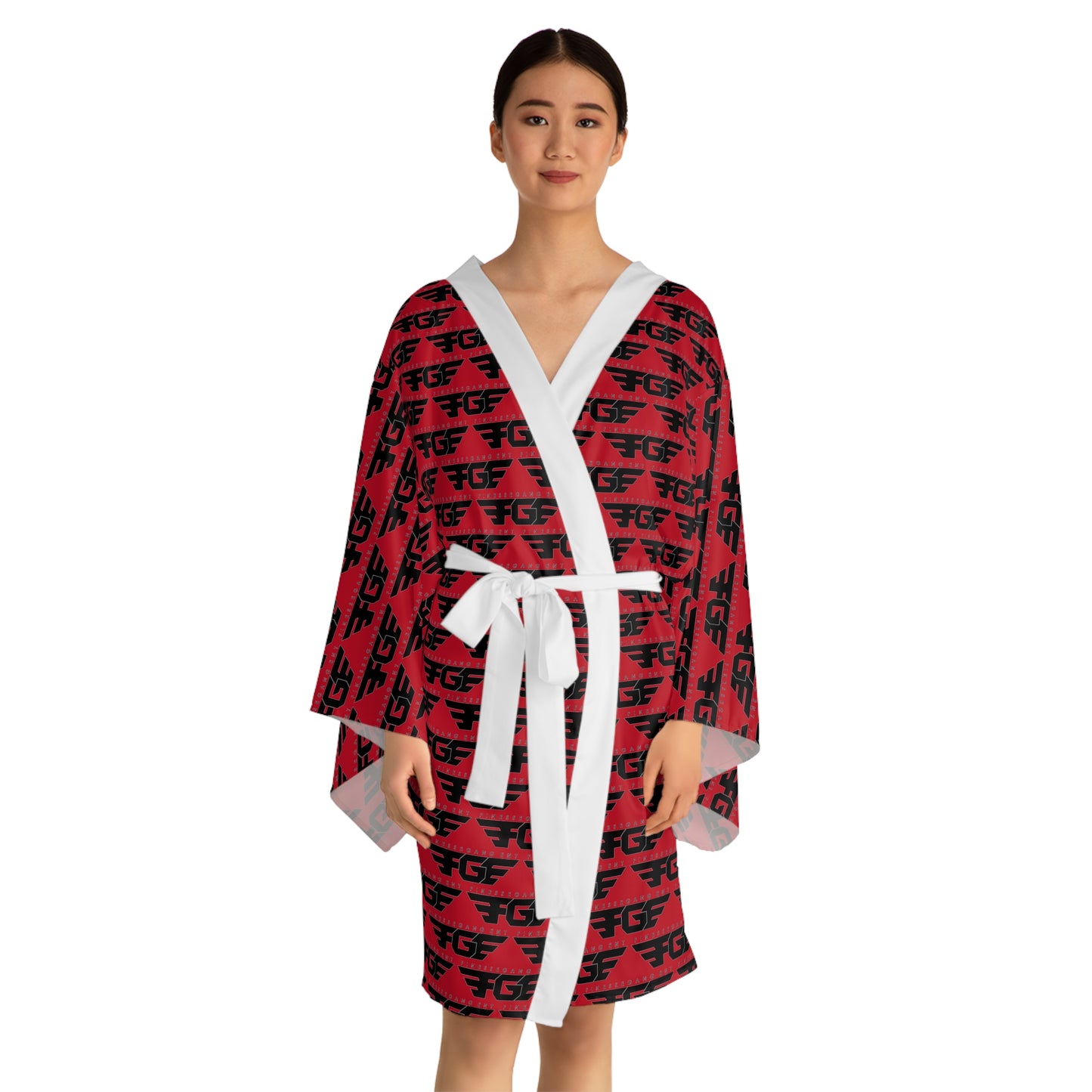 Stylish FGE Long Sleeve Kimono Robe, Perfect for Lounging, Relaxation, Gifts for Her, Self-Care, Cozy Fashion