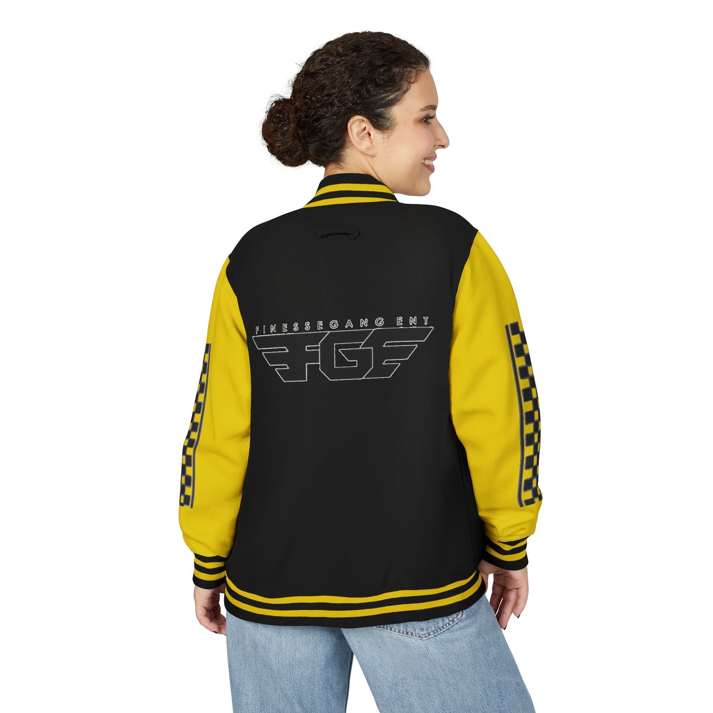Stylish FGE Unisex Heavyweight Letterman Jacket with Bold Pattern - Perfect for Sports Fans, Casual Wear, College Events, Gifts & Celebrations
