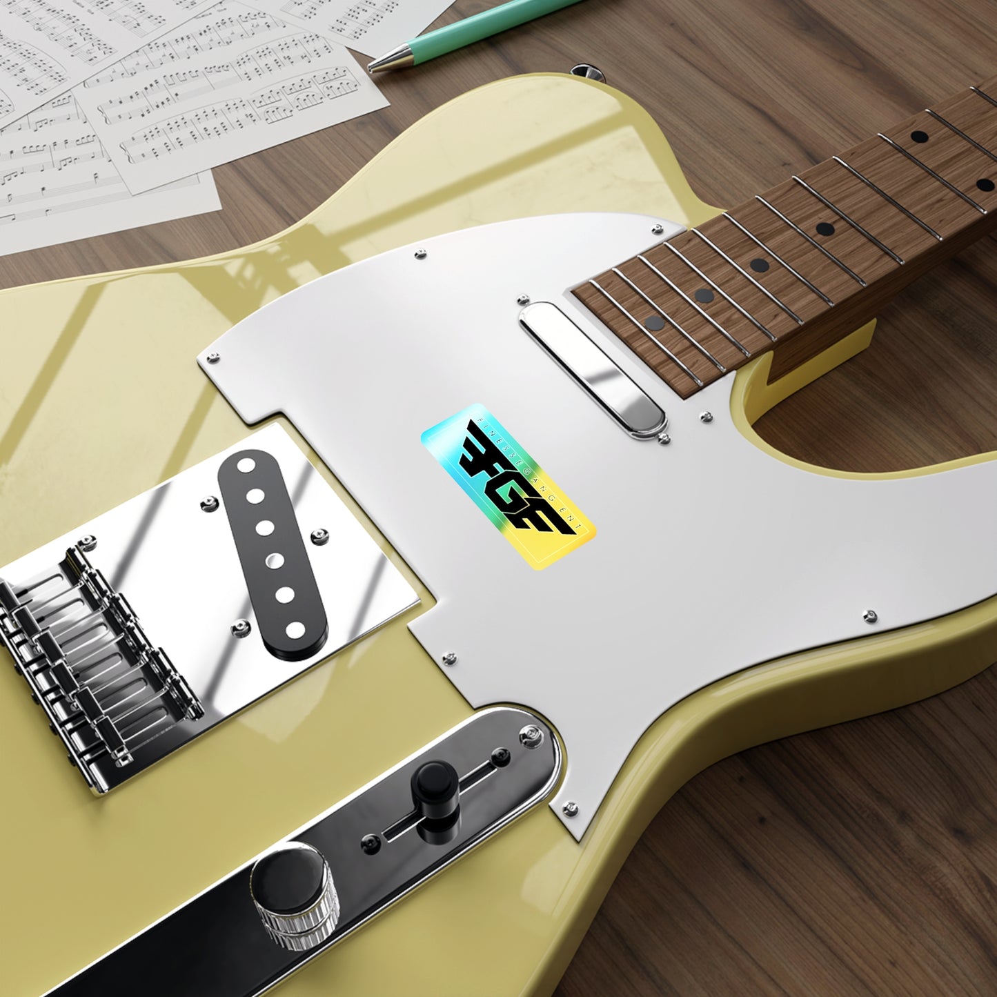 Holographic FGE Die-cut Stickers - Vibrant Skateboard Decals, Custom Stickers for FGE Fans, Trendy Art for Laptops & Water Bottles, Perfect Gift