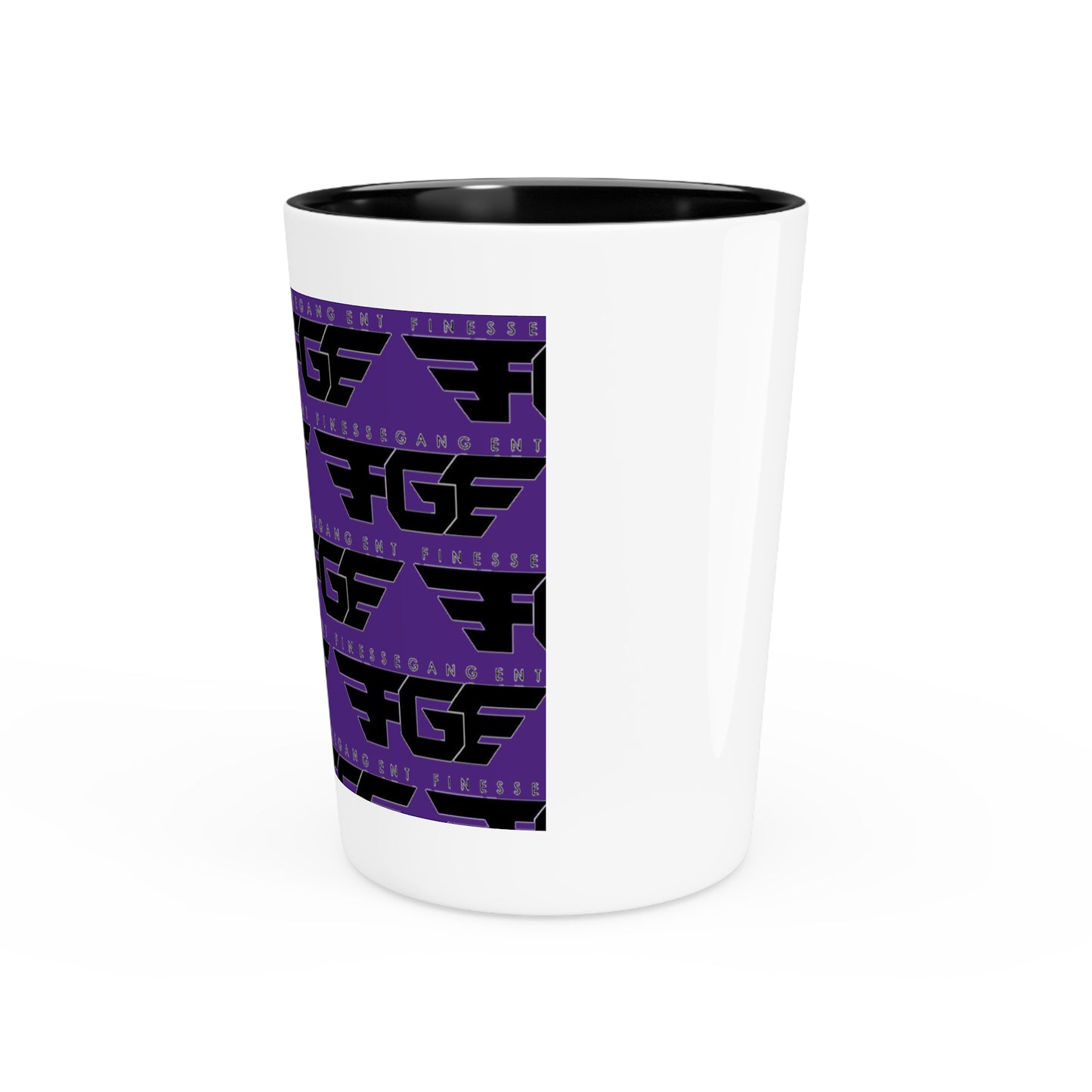 Bold Purple FGE Graphic Shot Glass | Fun Party Favor, Unique Gift for Gamers, Retro Decor for Home Bars, Perfect for Special Celebrations