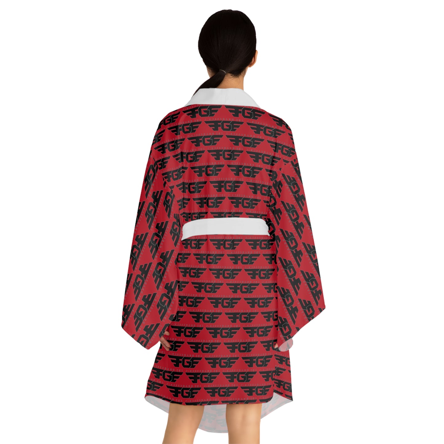 Stylish FGE Long Sleeve Kimono Robe, Perfect for Lounging, Relaxation, Gifts for Her, Self-Care, Cozy Fashion