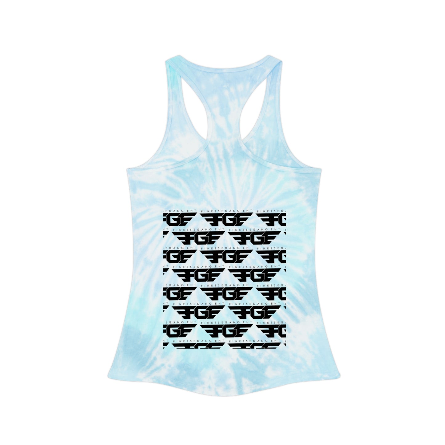 Tie Dye FGE Racerback Tank Top, Bohemian Summer Shirt, Beachwear, Festival Outfit, Casual Activewear, Gift for Her