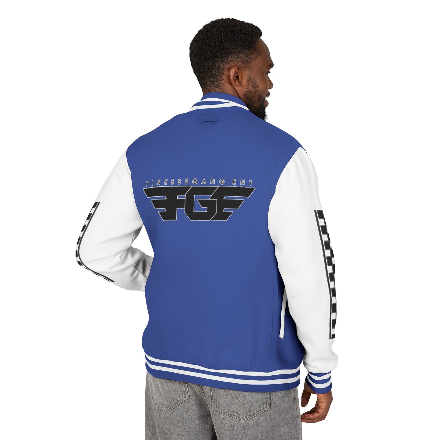 Stylish FGE Unisex Heavyweight Letterman Jacket with Bold Pattern - Perfect for Sports Fans, Casual Wear, College Events, Gifts & Celebrations