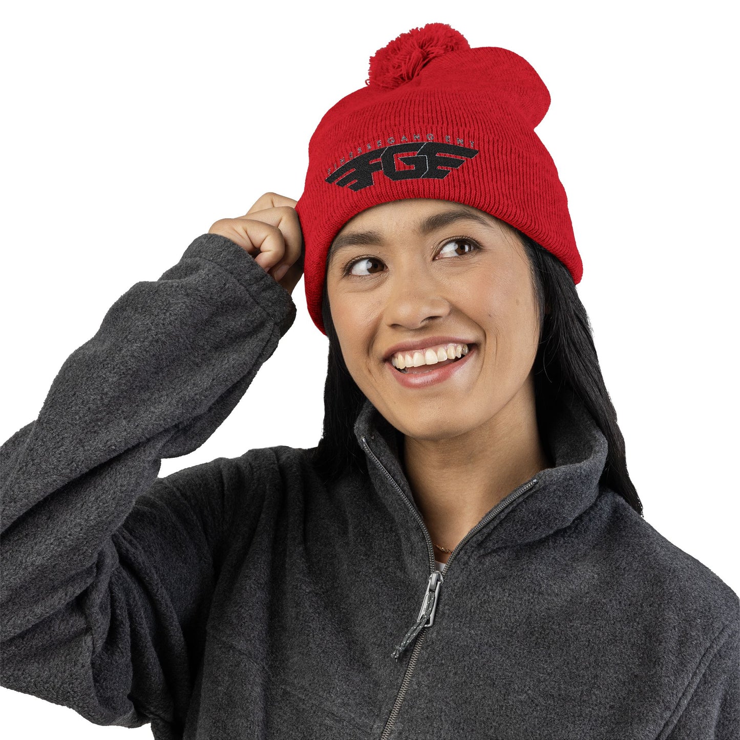 FGE Pom-Pom Knit Cap (Embroidery)