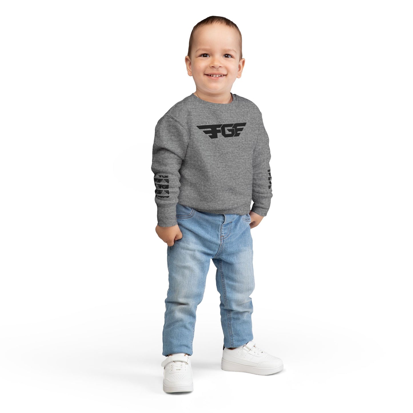 Stylish FGE Toddler Sweatshirt, Cool Kids Apparel, Graphic Toddler Top, Trendy Childrens Clothing, Birthday Gift for Kids, Casual Toddler Wear