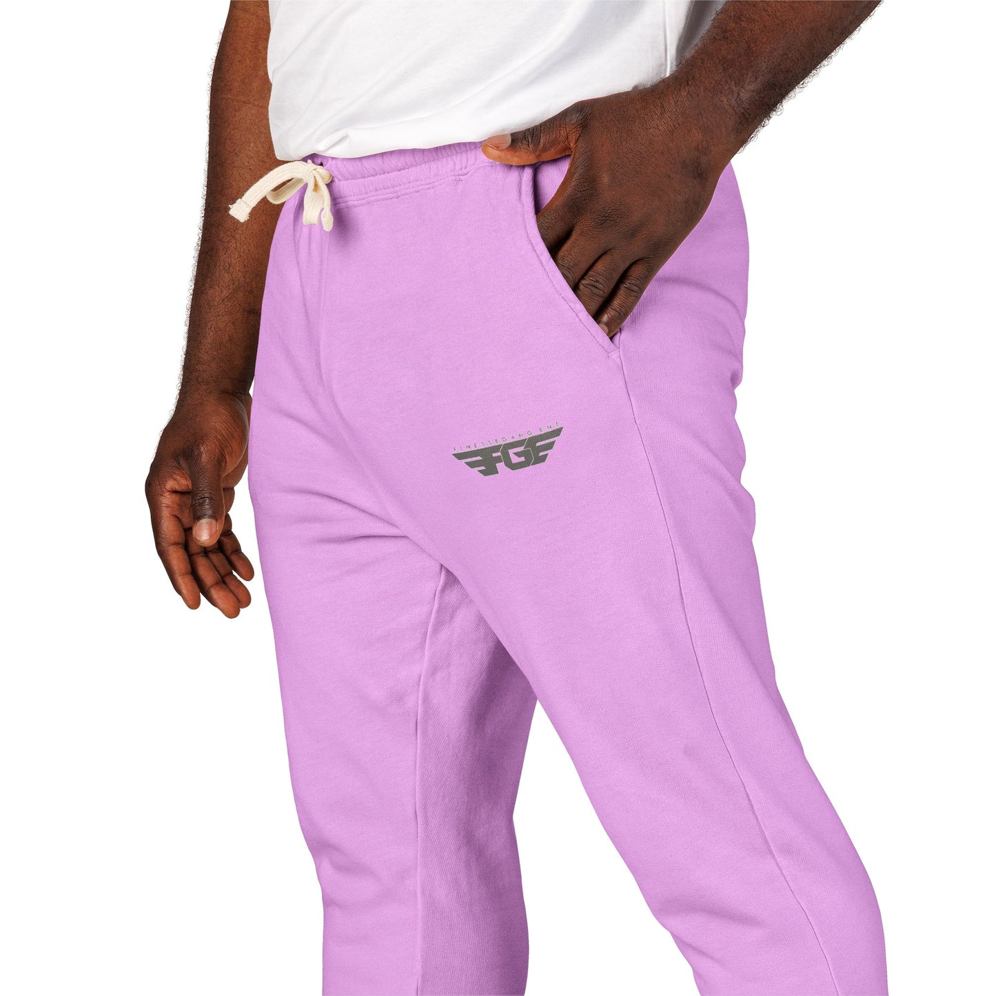 Comfy FGE Garment-Dyed Fleece Sweatpants - Unisex Loungewear, Ideal for Relaxation, Cozy Evenings, Casual Outings, Gift for Him/Her