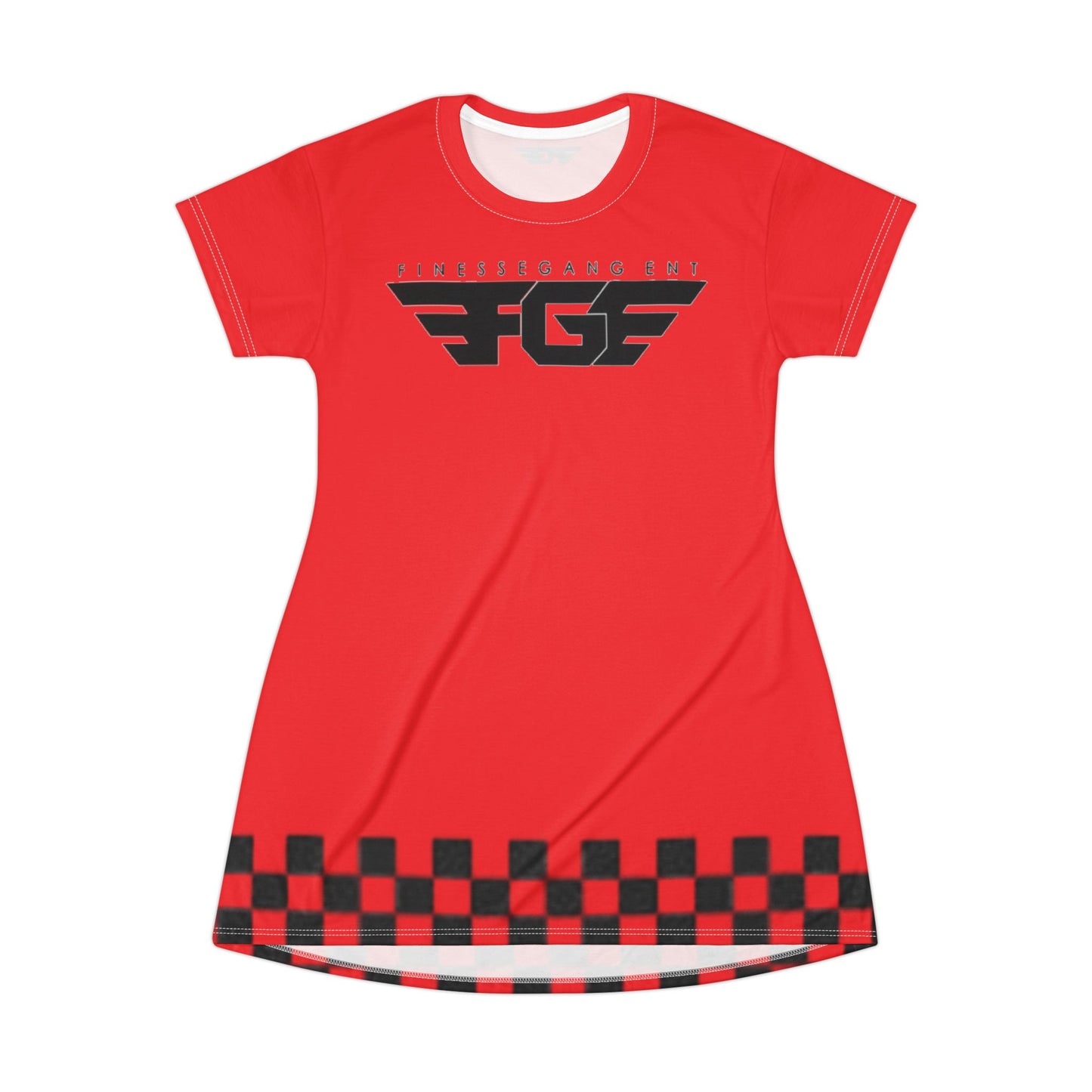 Racing-Inspired FGE T-Shirt Dress, Casual Summer Dress, Sporty Fashion, Gift for Race Fans, Fun Weekend Wear, Festival Attire, Graphic Dress
