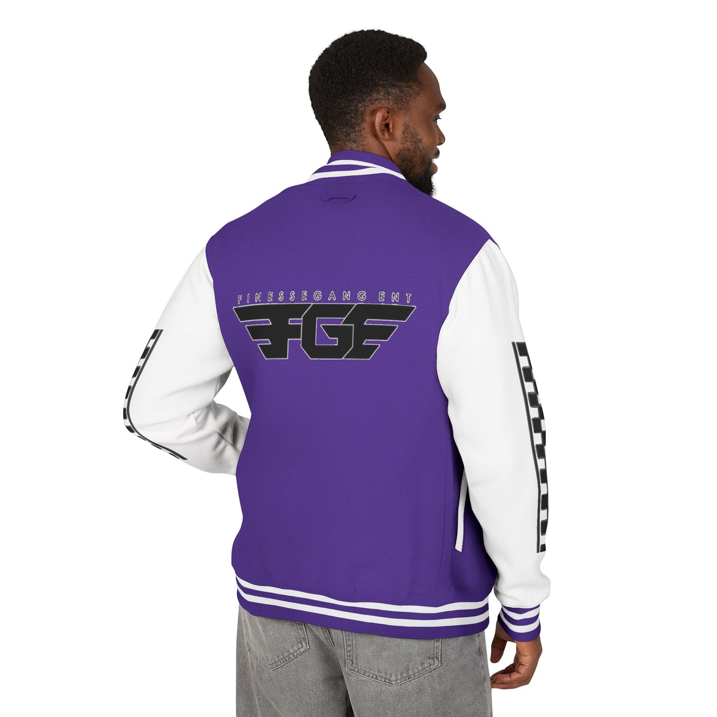 Stylish FGE Unisex Heavyweight Letterman Jacket with Bold Pattern - Perfect for Sports Fans, Casual Wear, College Events, Gifts & Celebrations