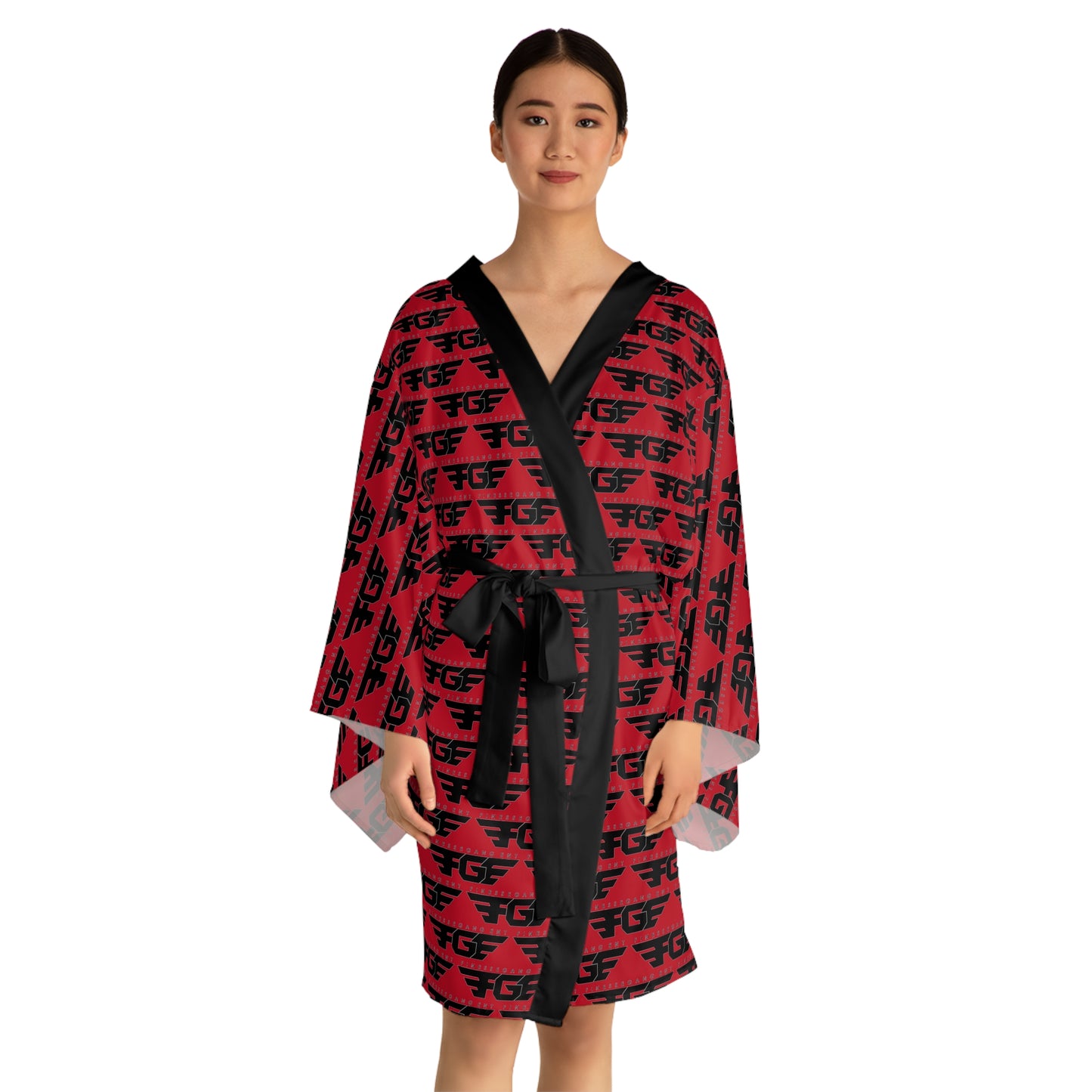 Stylish FGE Long Sleeve Kimono Robe, Perfect for Lounging, Relaxation, Gifts for Her, Self-Care, Cozy Fashion