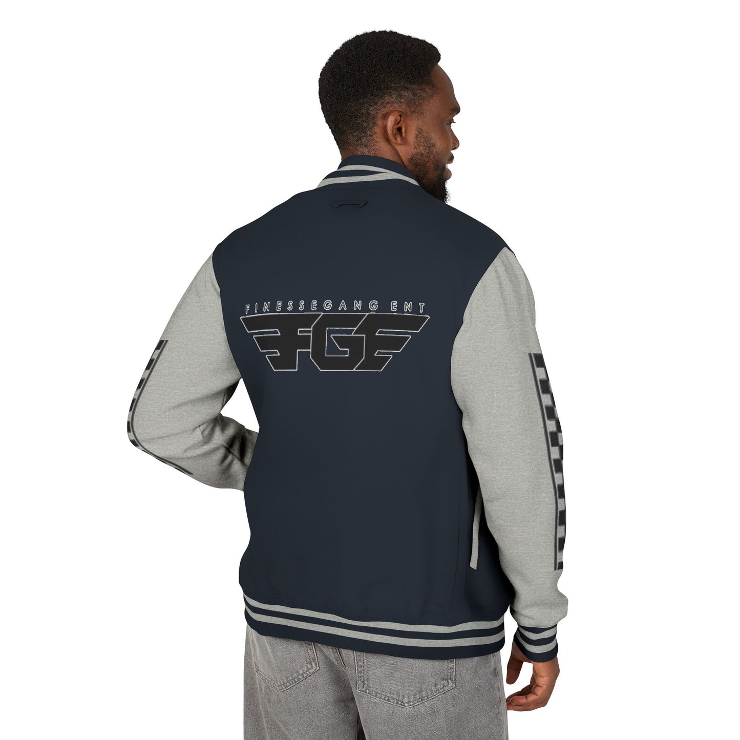 Stylish FGE Unisex Heavyweight Letterman Jacket with Bold Pattern - Perfect for Sports Fans, Casual Wear, College Events, Gifts & Celebrations