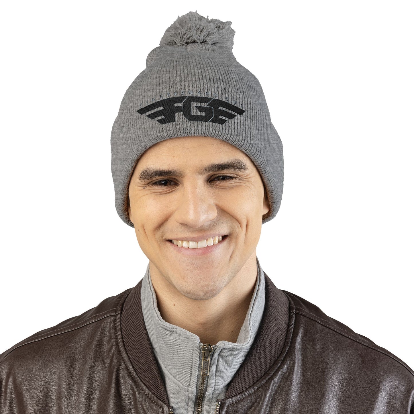 FGE Pom-Pom Knit Cap (Embroidery)