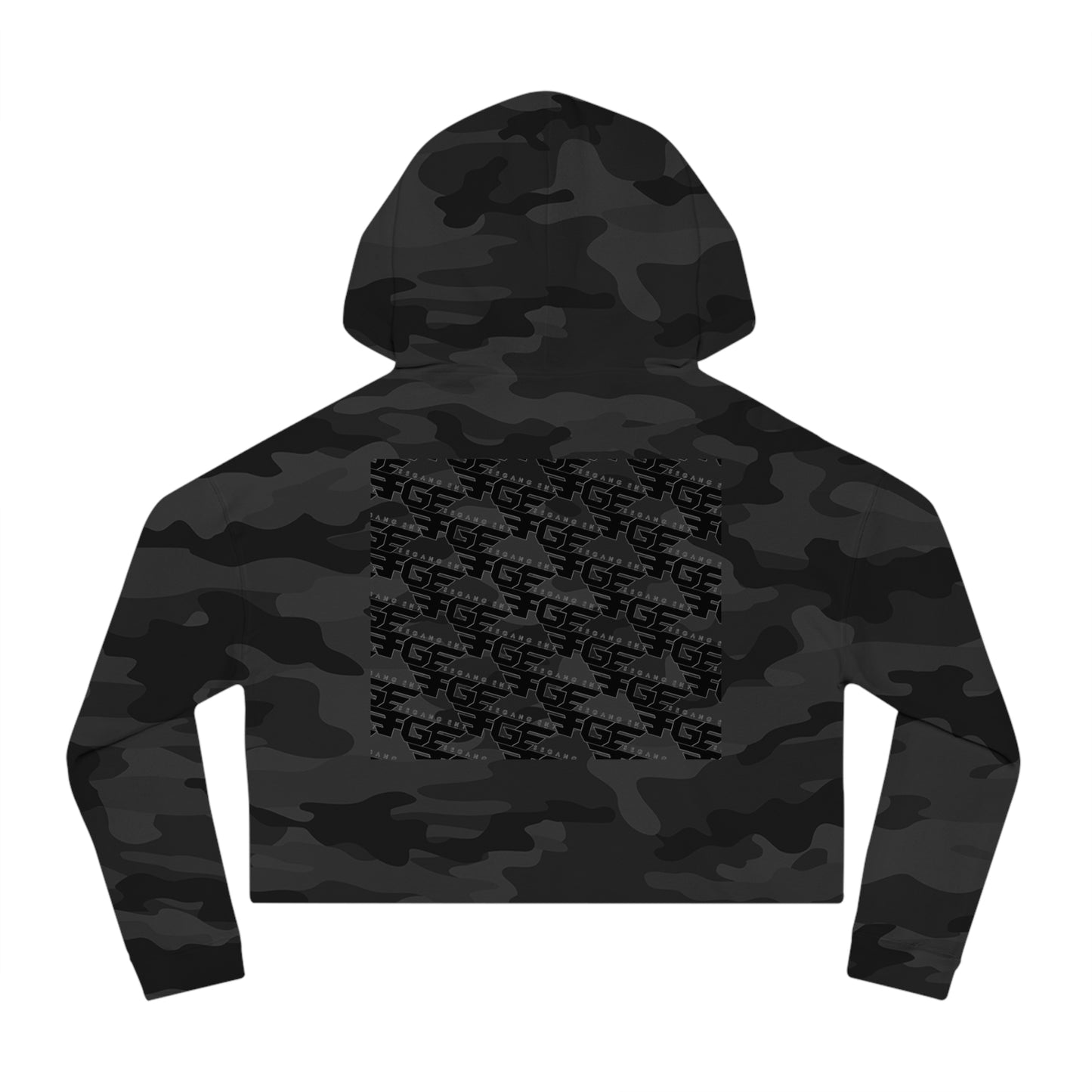 FGE Women’s Cropped Hoodie - Fitness Gang Black Logo Sweatshirt