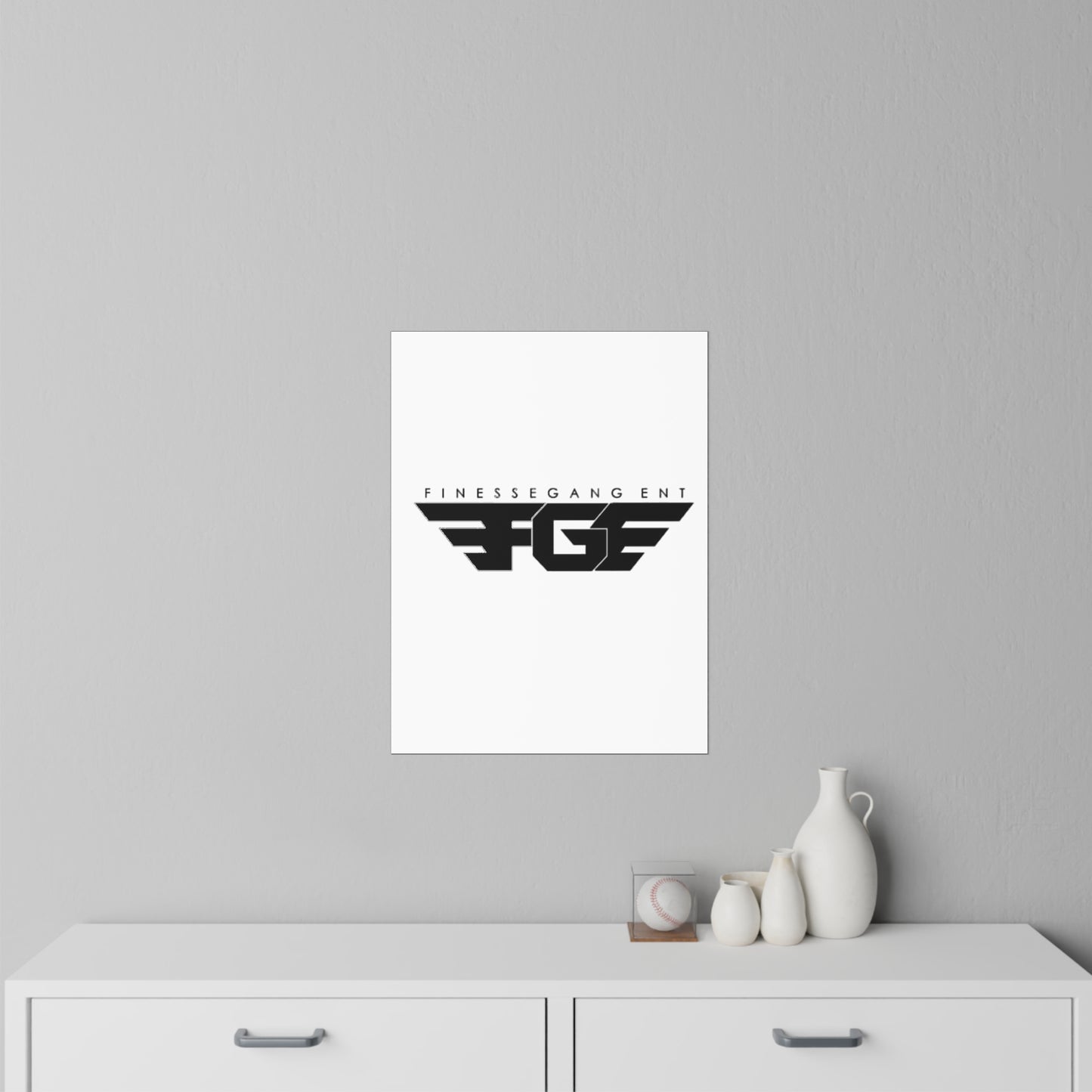 Finessegang Wall Decals - Modern Black Home Art, Stylish Room Decor, Unique Gift for Creative Spaces, Wall Stickers, Trendy Art Prints