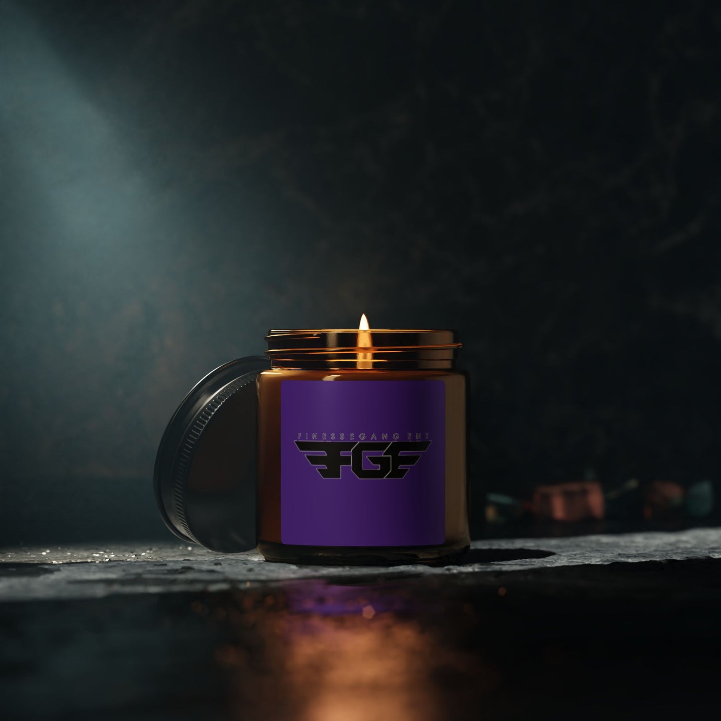 Scented FGE Soy Candle - Cozy Home Decor, Relaxing Atmosphere, Gift for Her, Aromatherapy, Self-Care, Special Occasions, Amber Jar