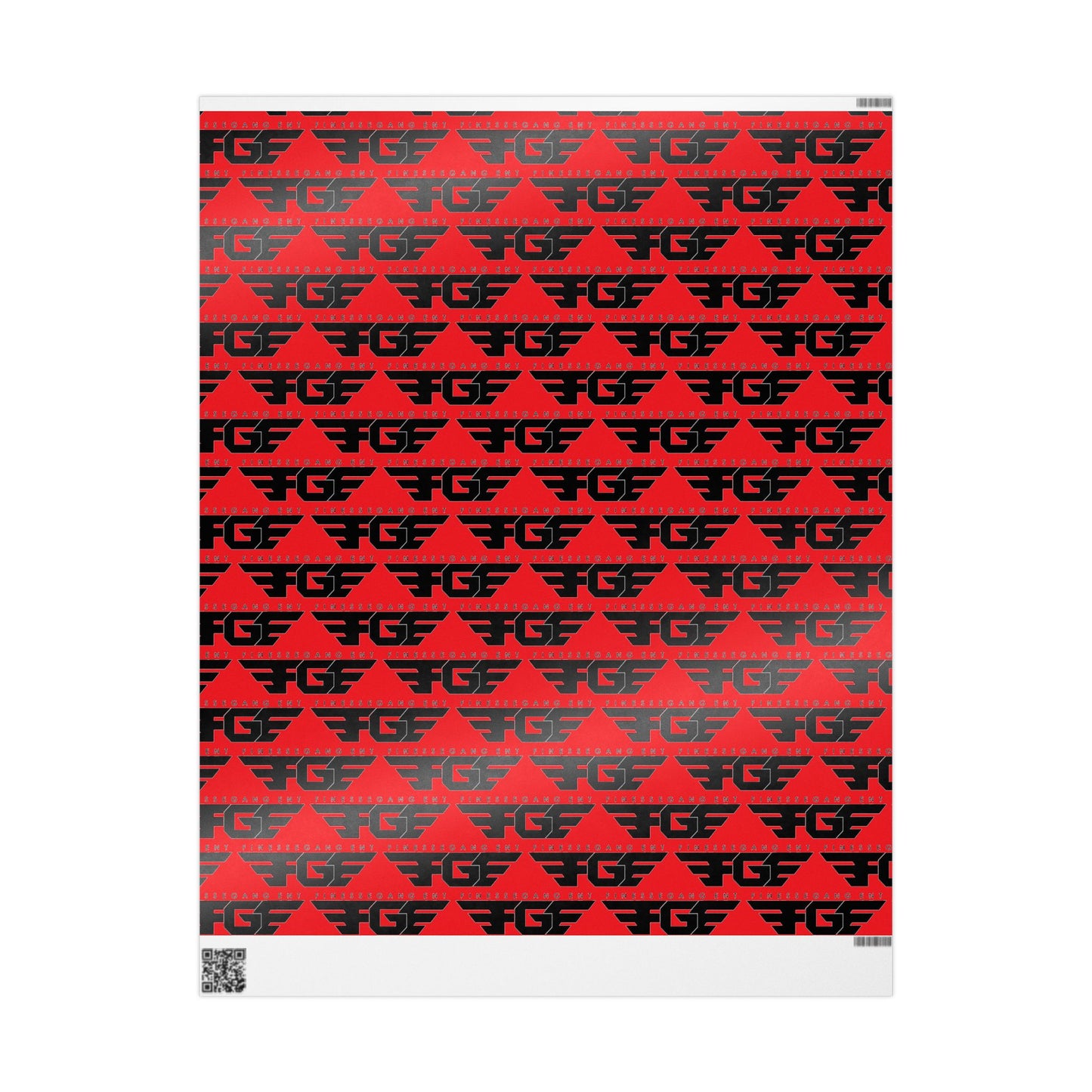 Bold RED FGE Geometric Wrapping Paper – Unique Gift Wrap for All Occasions, Birthday, Holiday, Wedding, Eco-Friendly Packaging