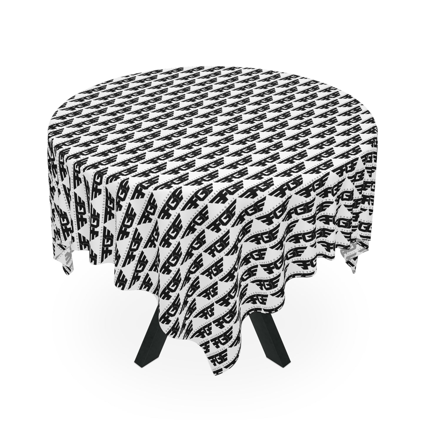 Modern FGE Black & White Tablecloth - Stylish Dining Decor, Home Table Accent, Party Table Cover, Minimalist Home Decor, Gift for Hostess