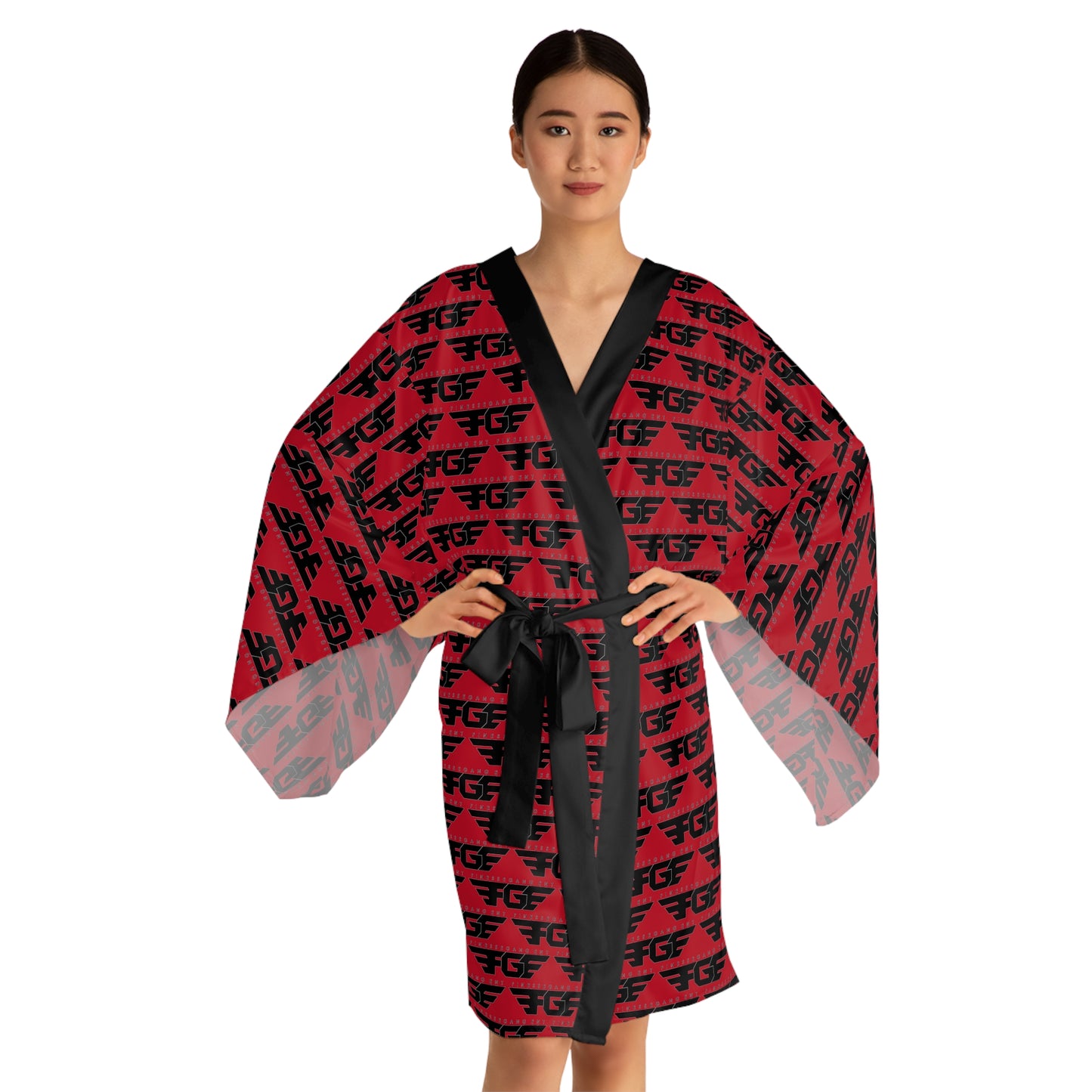 Stylish FGE Long Sleeve Kimono Robe, Perfect for Lounging, Relaxation, Gifts for Her, Self-Care, Cozy Fashion