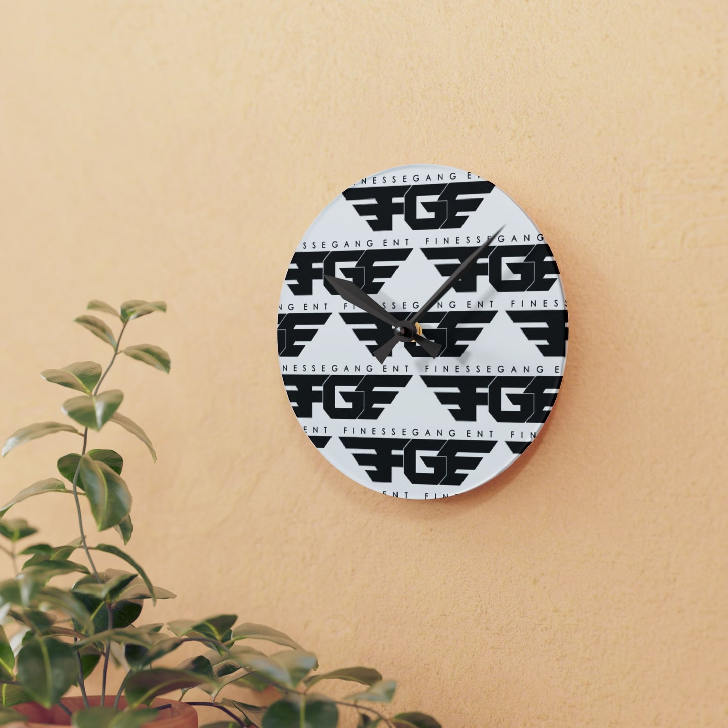 Stylish FGE Acrylic Wall Clock with Unique Graphic Design, Modern Home Decor, Minimalist Wall Art, Gift for Music Lovers, Unique Timepiece