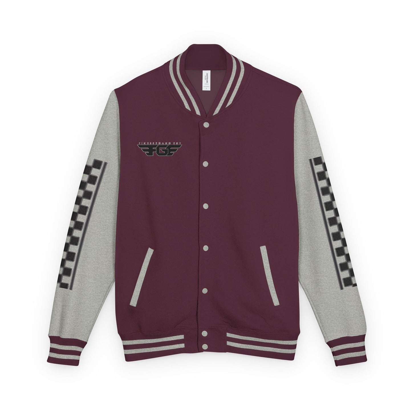 Stylish FGE Unisex Heavyweight Letterman Jacket with Bold Pattern - Perfect for Sports Fans, Casual Wear, College Events, Gifts & Celebrations