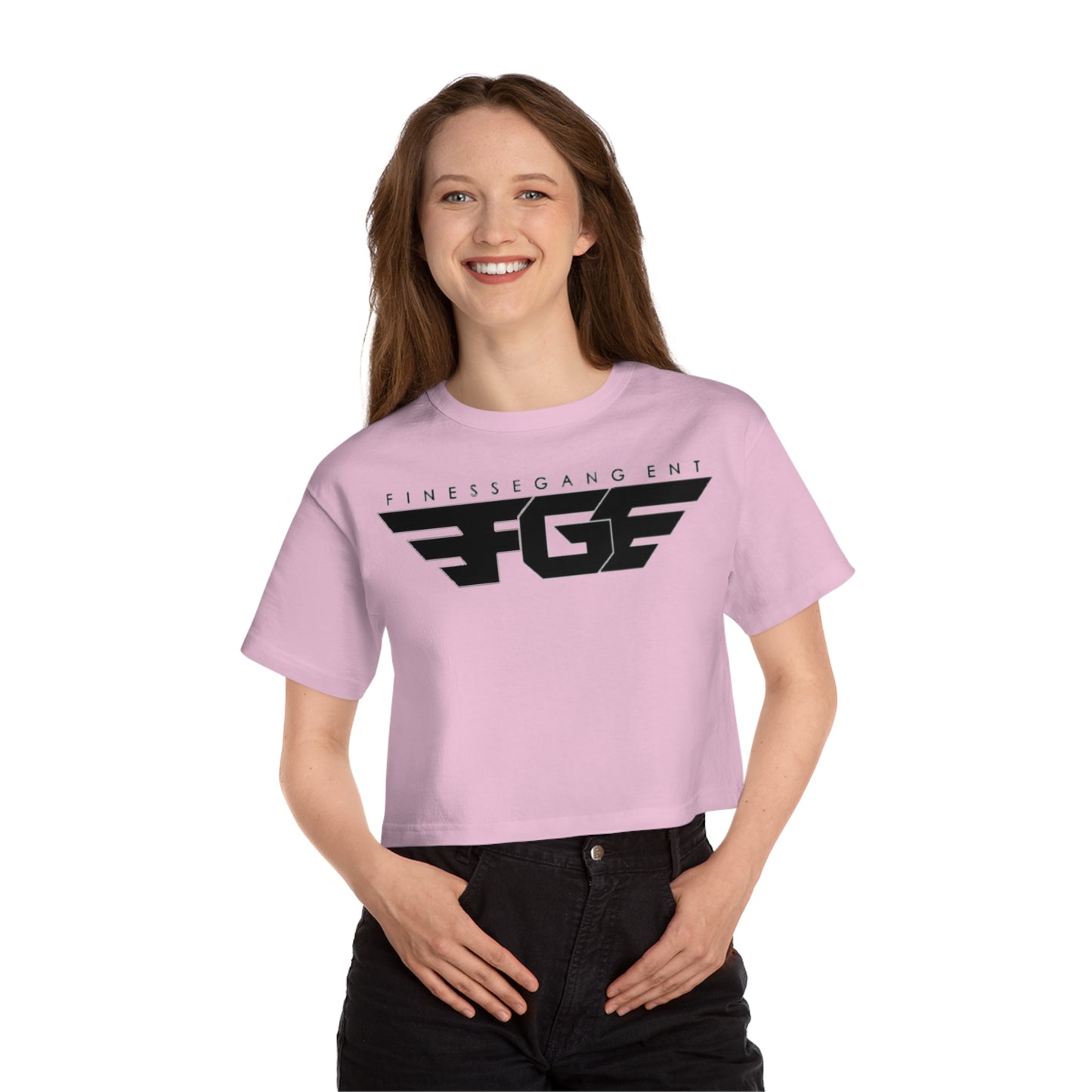 Champion FGE Women's Cropped T-Shirt - Finesse Gang Ent Graphic Tee, Casual Wear, Street Style, Trendy Apparel, Gift for Her