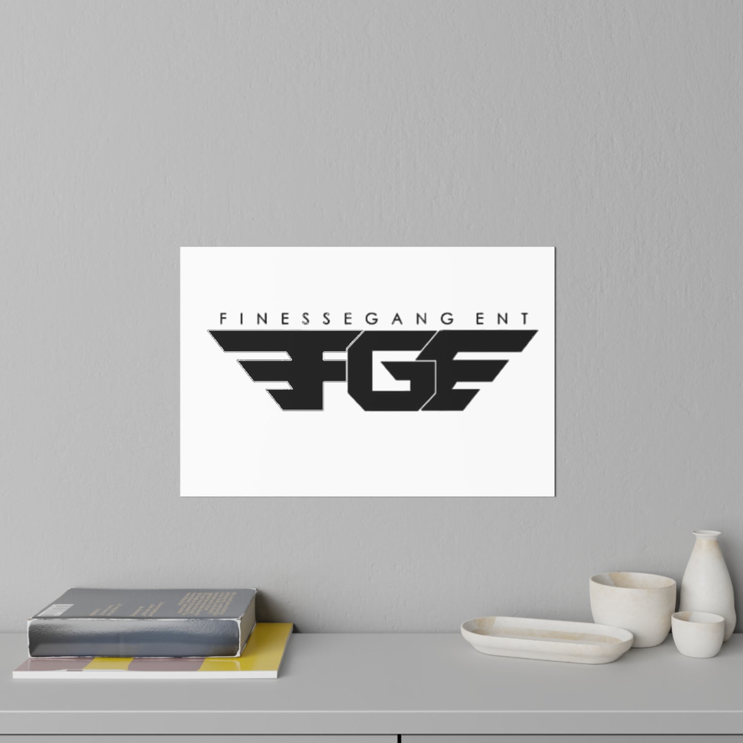 Finessegang Wall Decals - Modern Black Home Art, Stylish Room Decor, Unique Gift for Creative Spaces, Wall Stickers, Trendy Art Prints