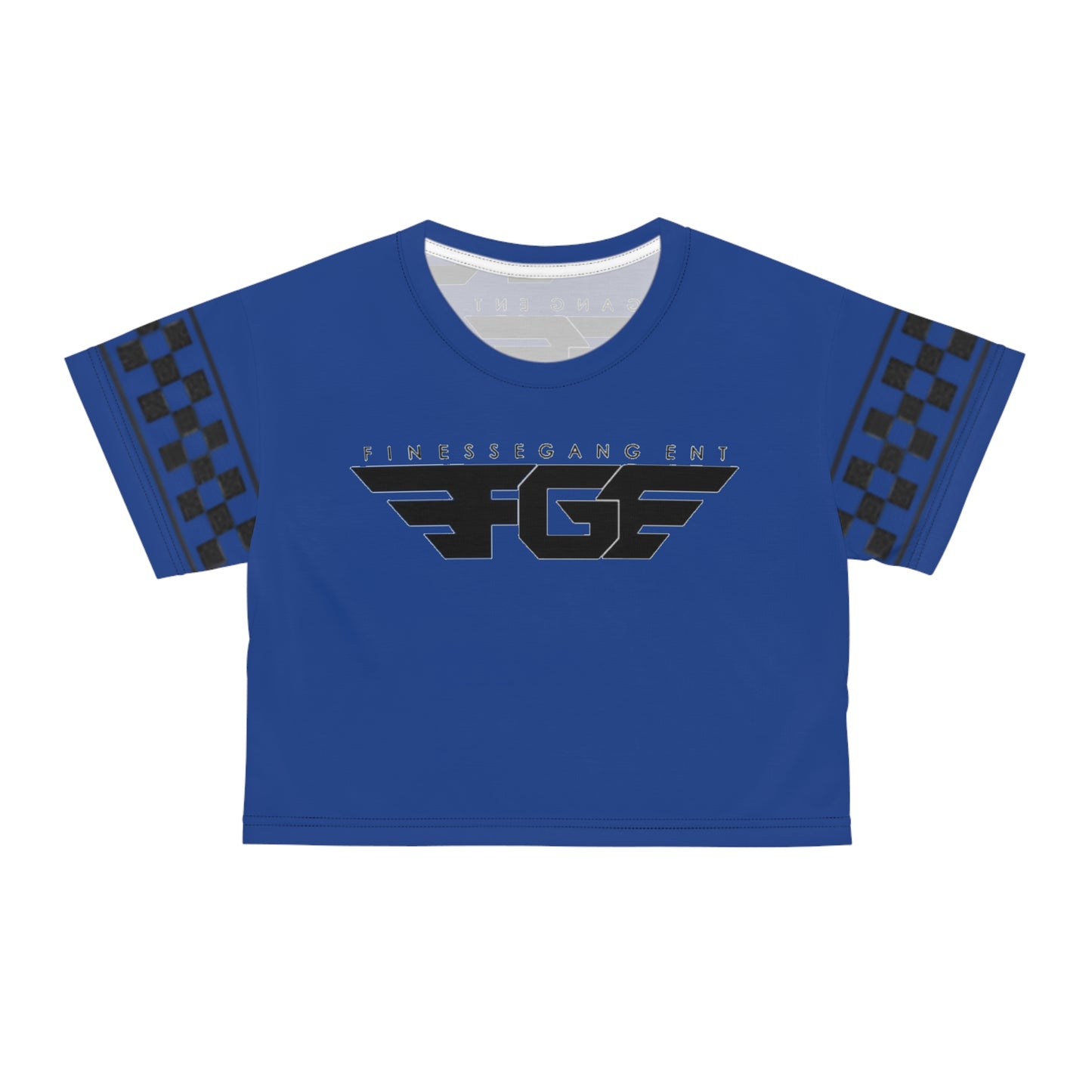 Bold BLUE FGE Graphic Crop Tee for Trendsetters, Streetwear Fashion, Cool Summer Style, Party Wear, Gift for Him/Her