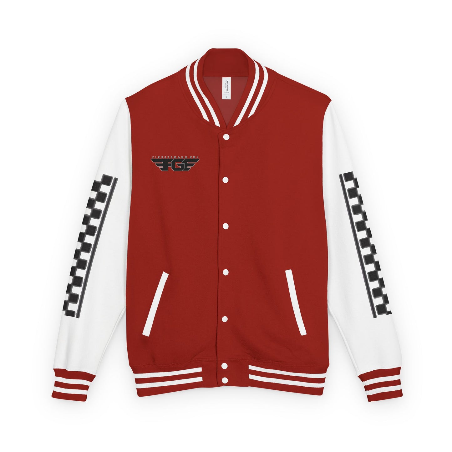 Stylish FGE Unisex Heavyweight Letterman Jacket with Bold Pattern - Perfect for Sports Fans, Casual Wear, College Events, Gifts & Celebrations