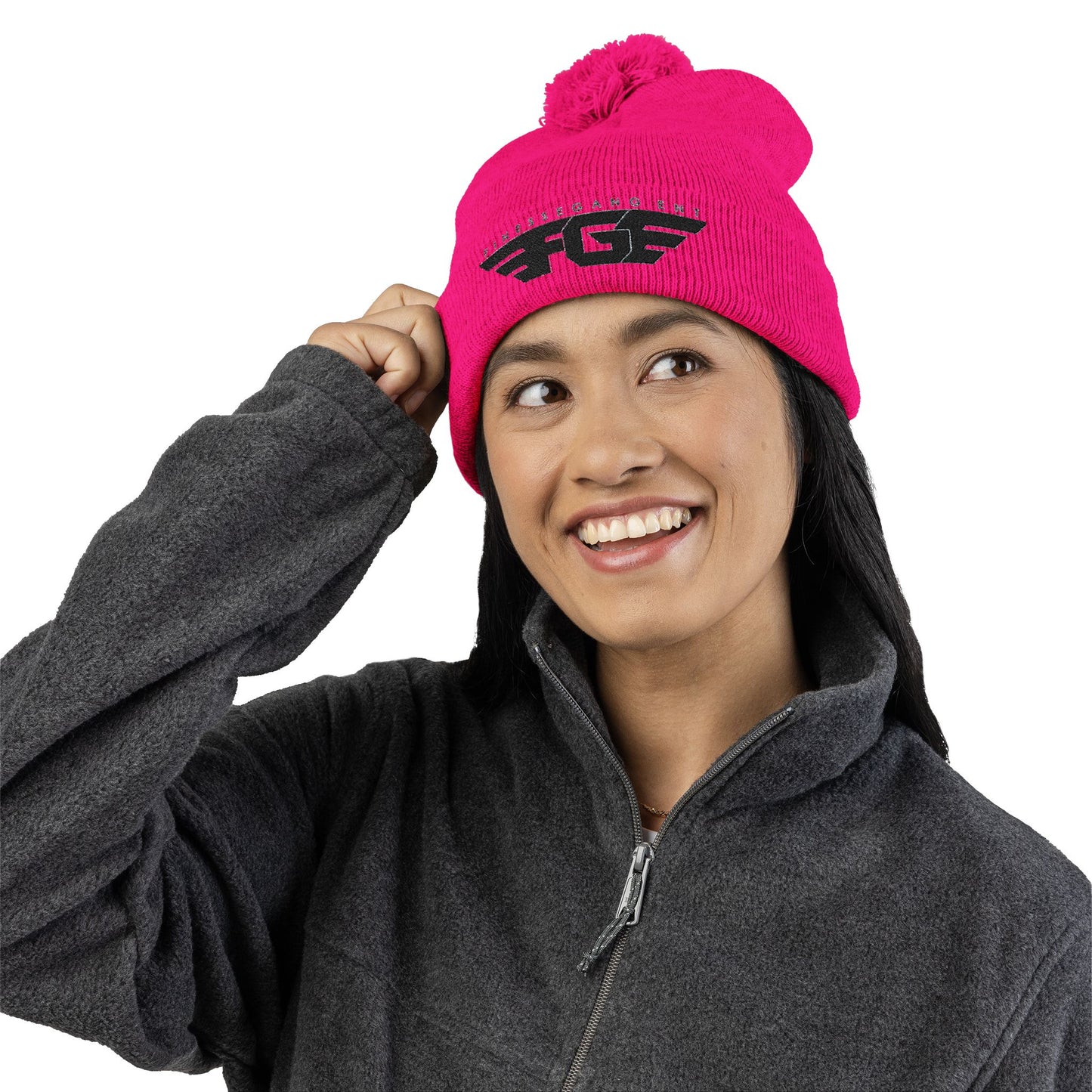FGE Pom-Pom Knit Cap (Embroidery)