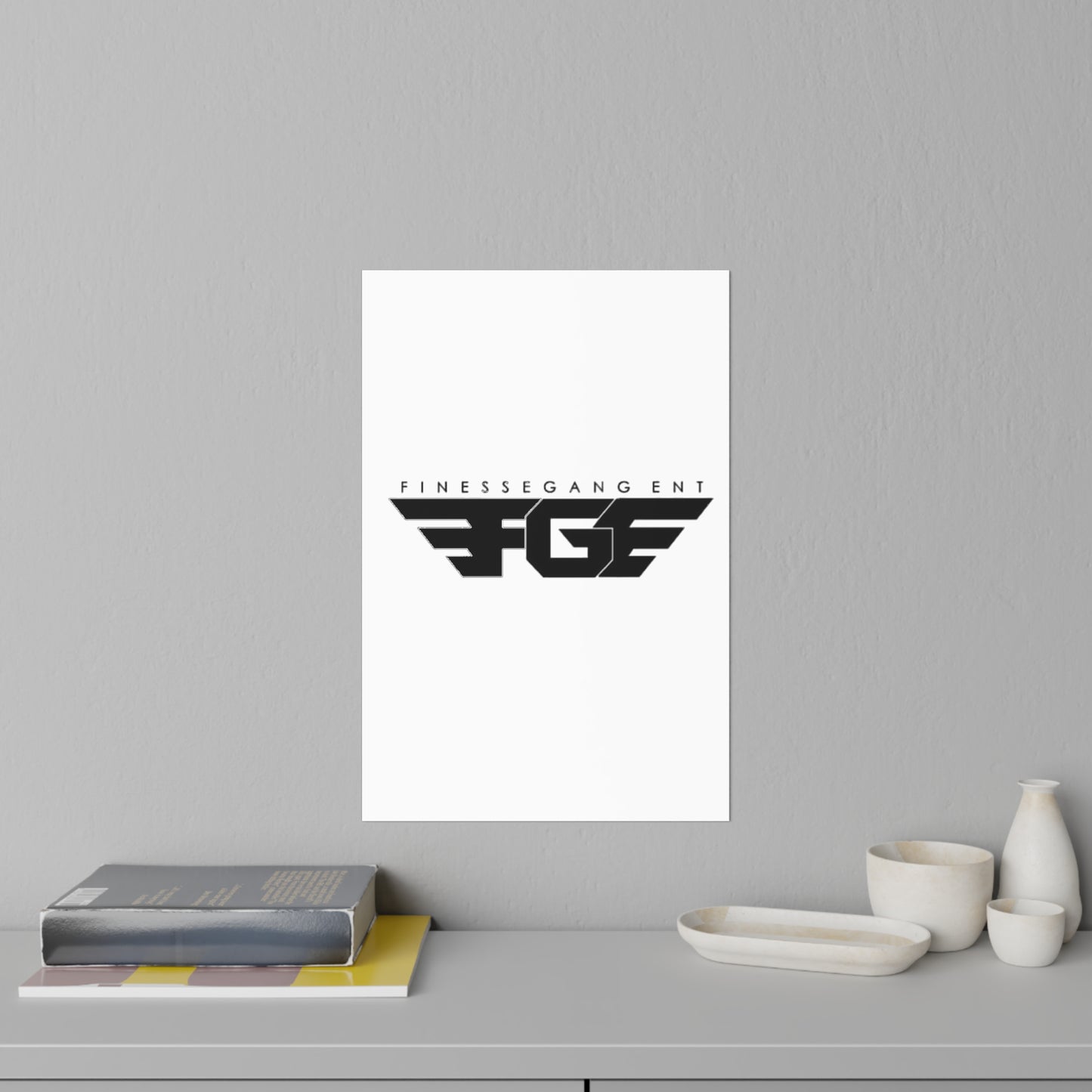 Finessegang Wall Decals - Modern Black Home Art, Stylish Room Decor, Unique Gift for Creative Spaces, Wall Stickers, Trendy Art Prints