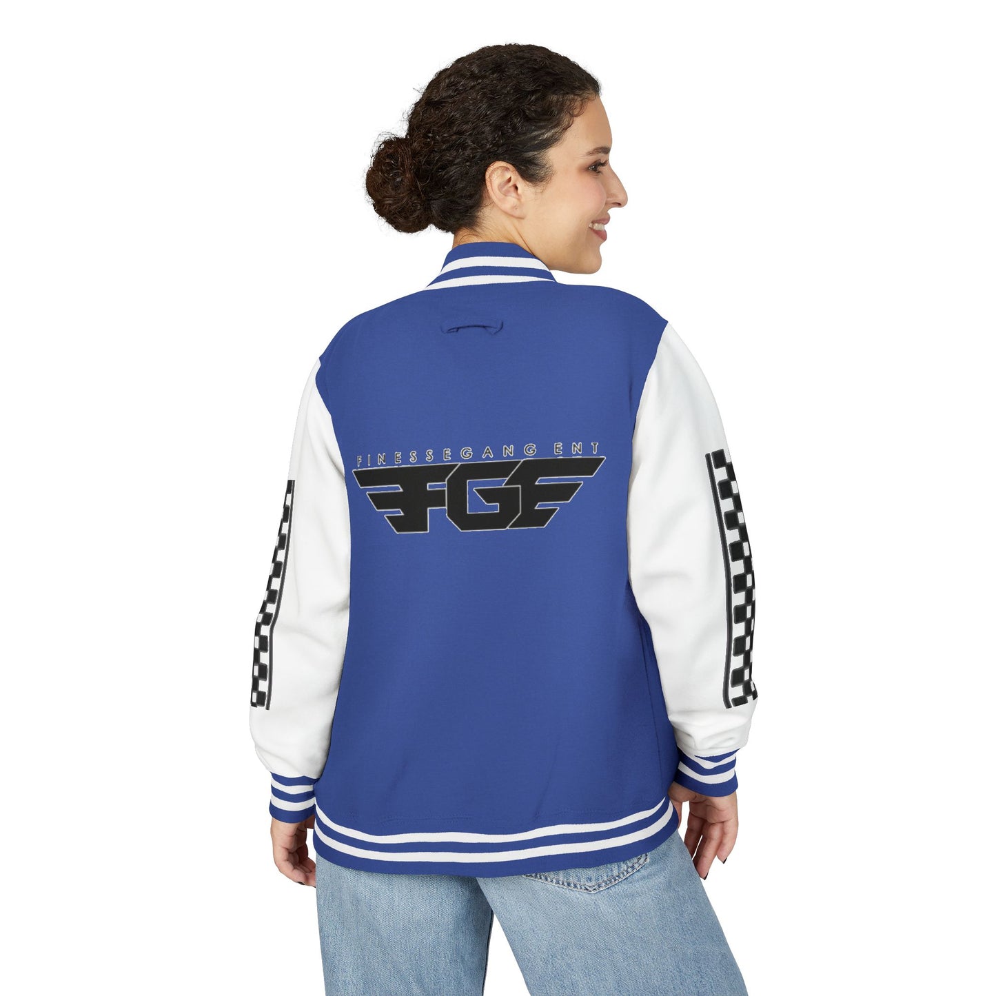 Stylish FGE Unisex Heavyweight Letterman Jacket with Bold Pattern - Perfect for Sports Fans, Casual Wear, College Events, Gifts & Celebrations