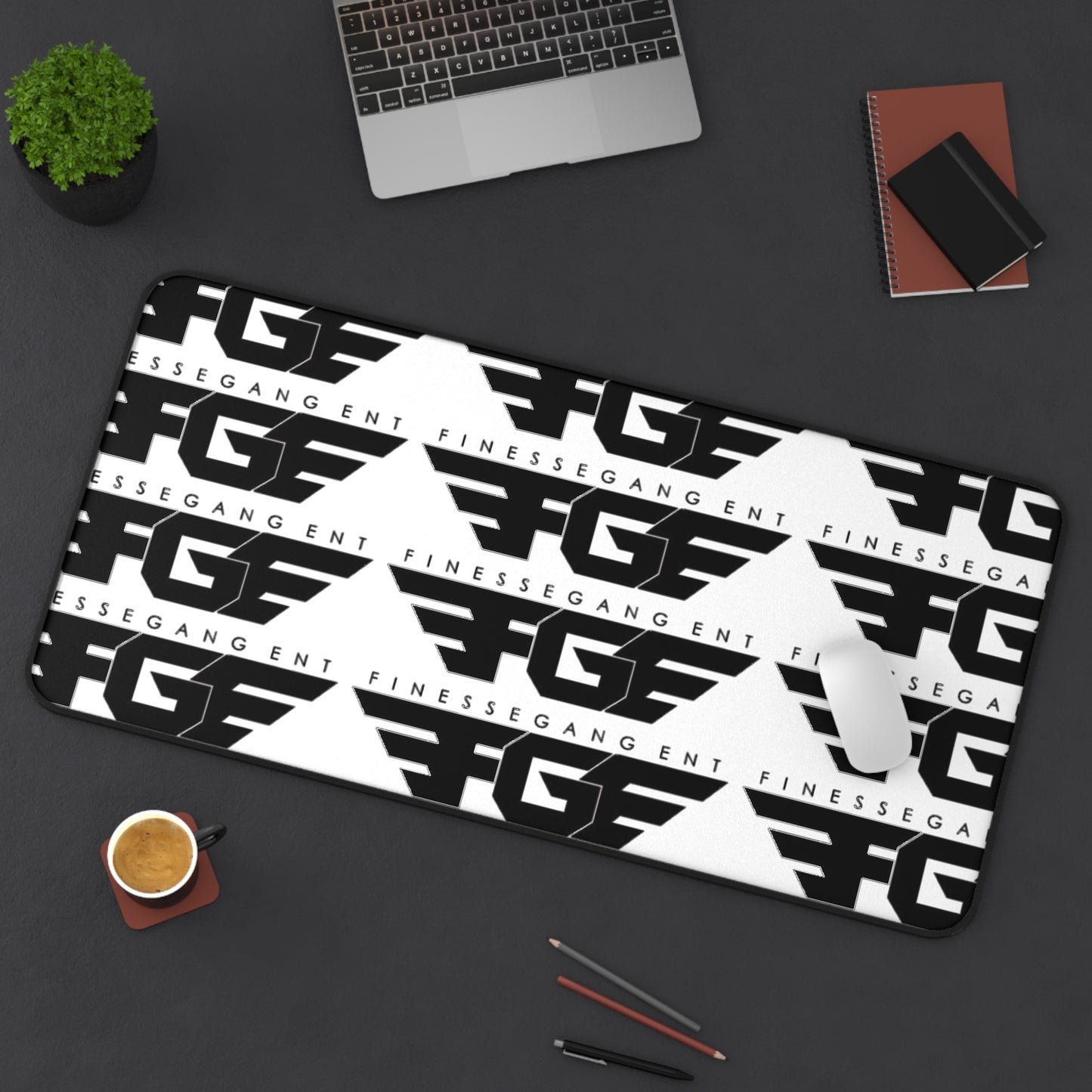 Stylish Desk Mat with Finesse Gang Logo, Office Decor, Gaming Mouse Pad, Desk Accessories, Modern Home Office, Unique Gift
