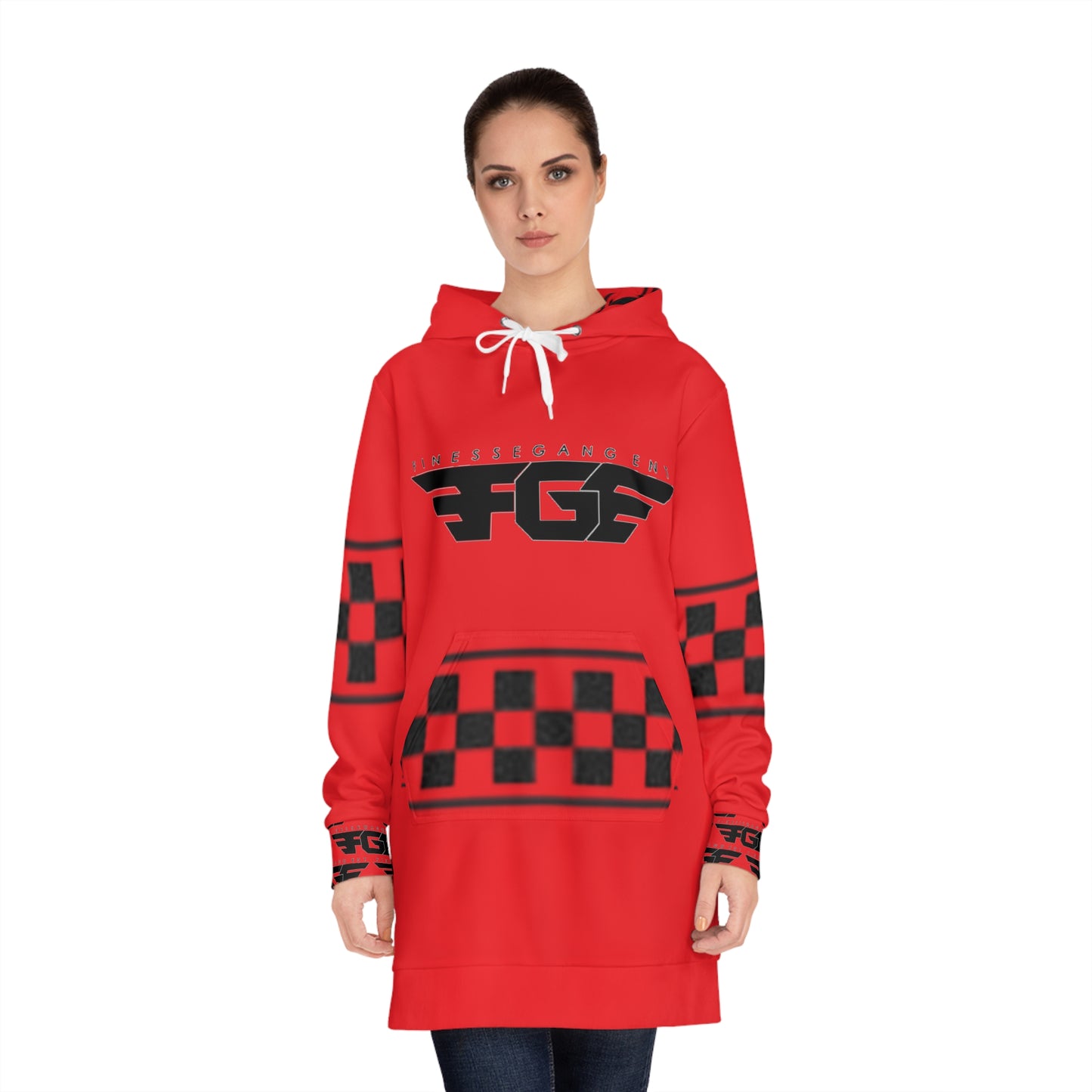 Stylish FGE Women's Hoodie Dress with Unique Graphic Design | Casual Apparel, Loungewear, Gift for Her, Athleisure, Trendy Fashion