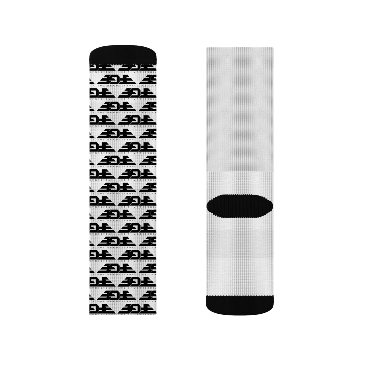 Sublimation FGE Socks - Stylish Gray Patterned Crew Socks for Everyday Wear, Gifts for Her, Trendy Streetwear, Athleisure, Unisex Fashion