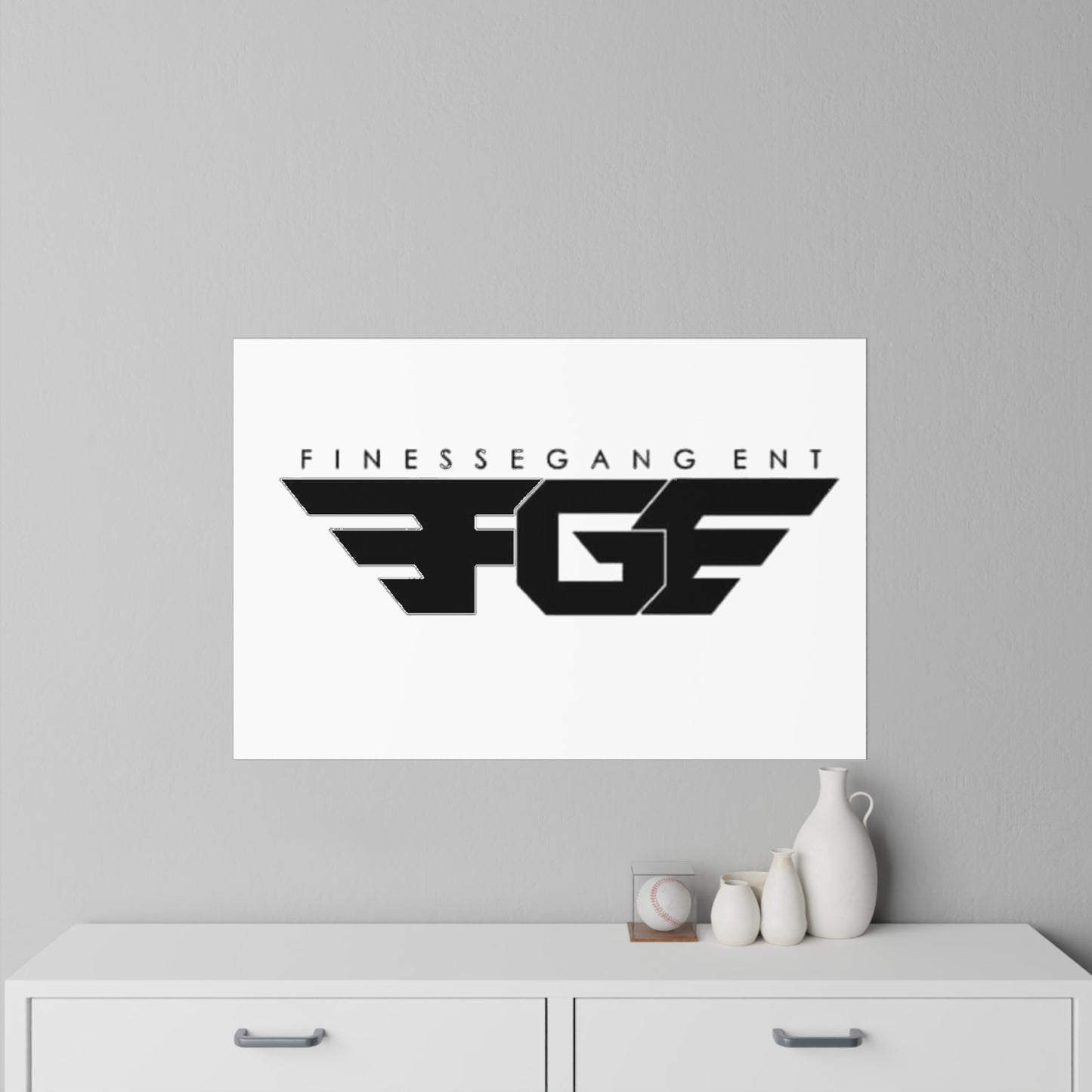Finessegang Wall Decals - Modern Black Home Art, Stylish Room Decor, Unique Gift for Creative Spaces, Wall Stickers, Trendy Art Prints