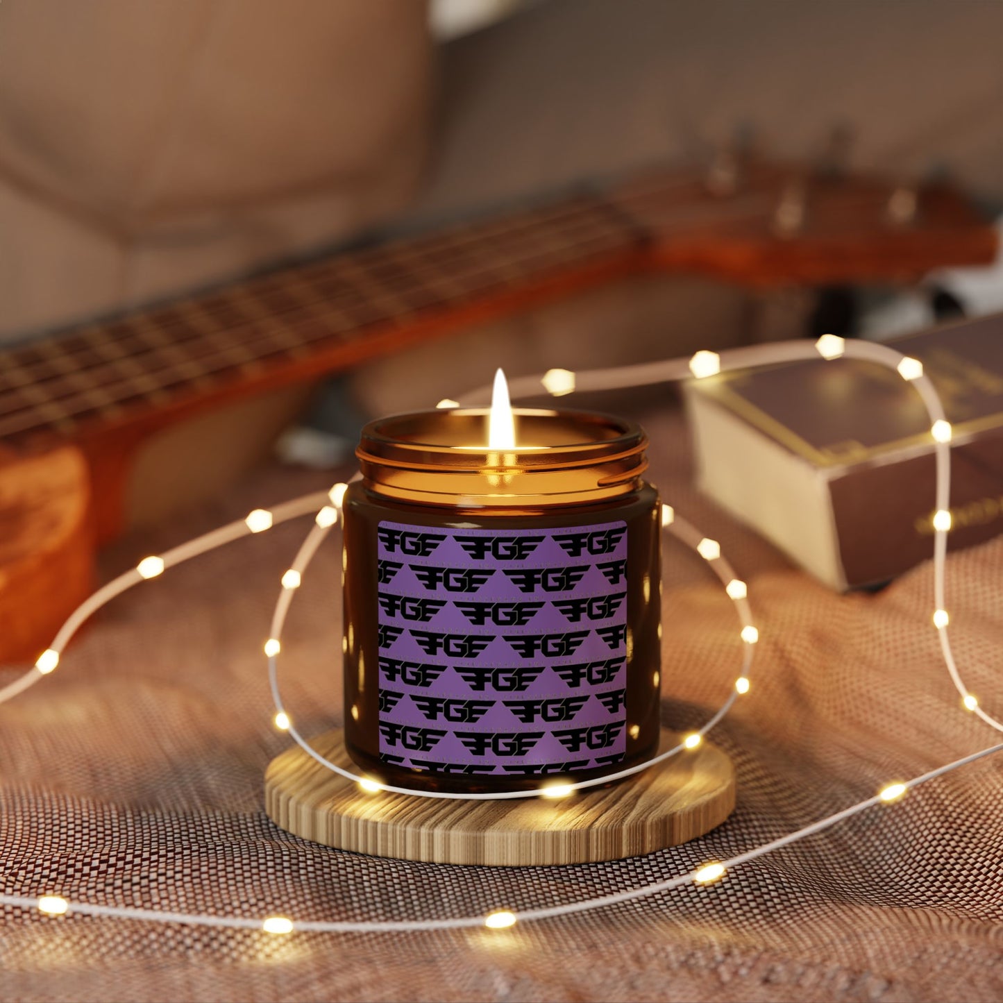 Vibrant FGE Scented Soy Candle in Amber Jar, Relaxing Aromatherapy Gift, Home Decor, Eco-Friendly Candle, Perfect for Birthdays, Holidays