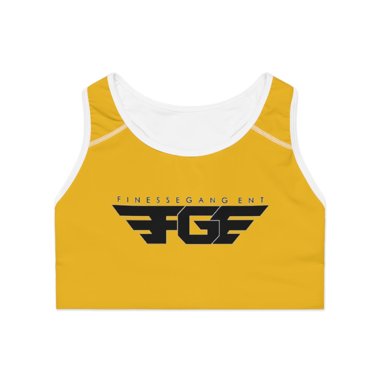 YELLOW FGE Athletic Sports Bra - Stylish Activewear for Fitness Enthusiasts, Gym, Yoga, Running, Team Sports