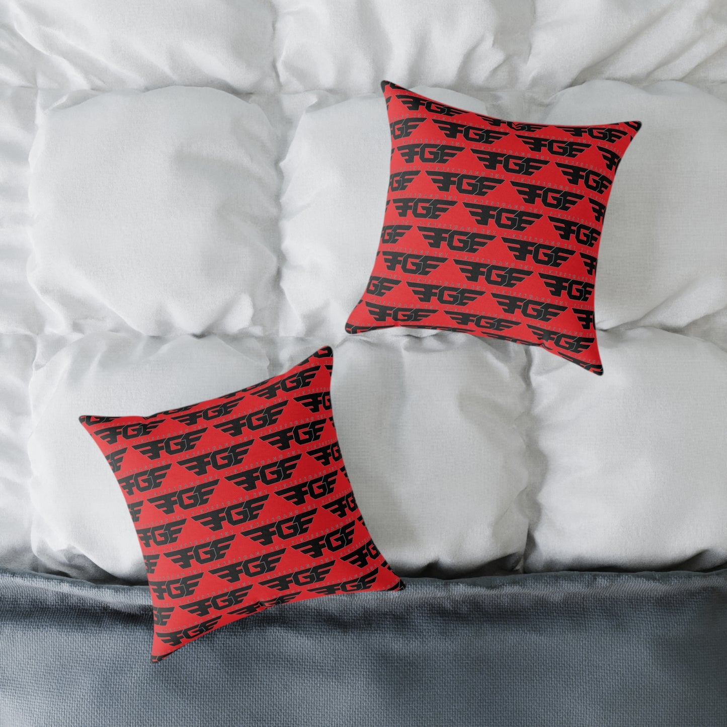 Stylish FGE Square Poly Canvas Pillow with Bold Graphic Design, Modern Home Decor, Cozy Accent, Gift for Friends, Unique Throw Cushion