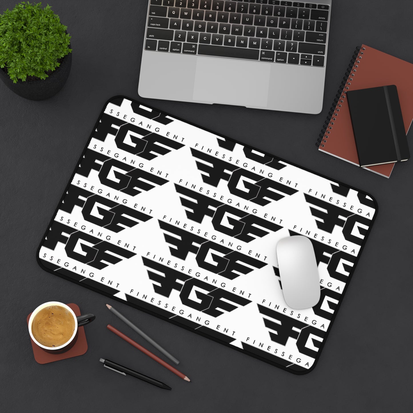 Stylish Desk Mat with Finesse Gang Logo, Office Decor, Gaming Mouse Pad, Desk Accessories, Modern Home Office, Unique Gift