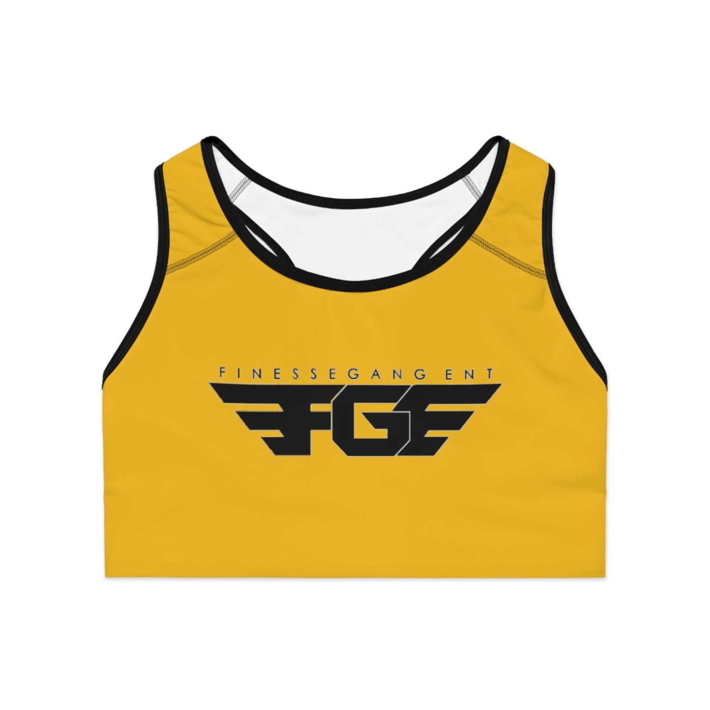 YELLOW FGE Athletic Sports Bra - Stylish Activewear for Fitness Enthusiasts, Gym, Yoga, Running, Team Sports