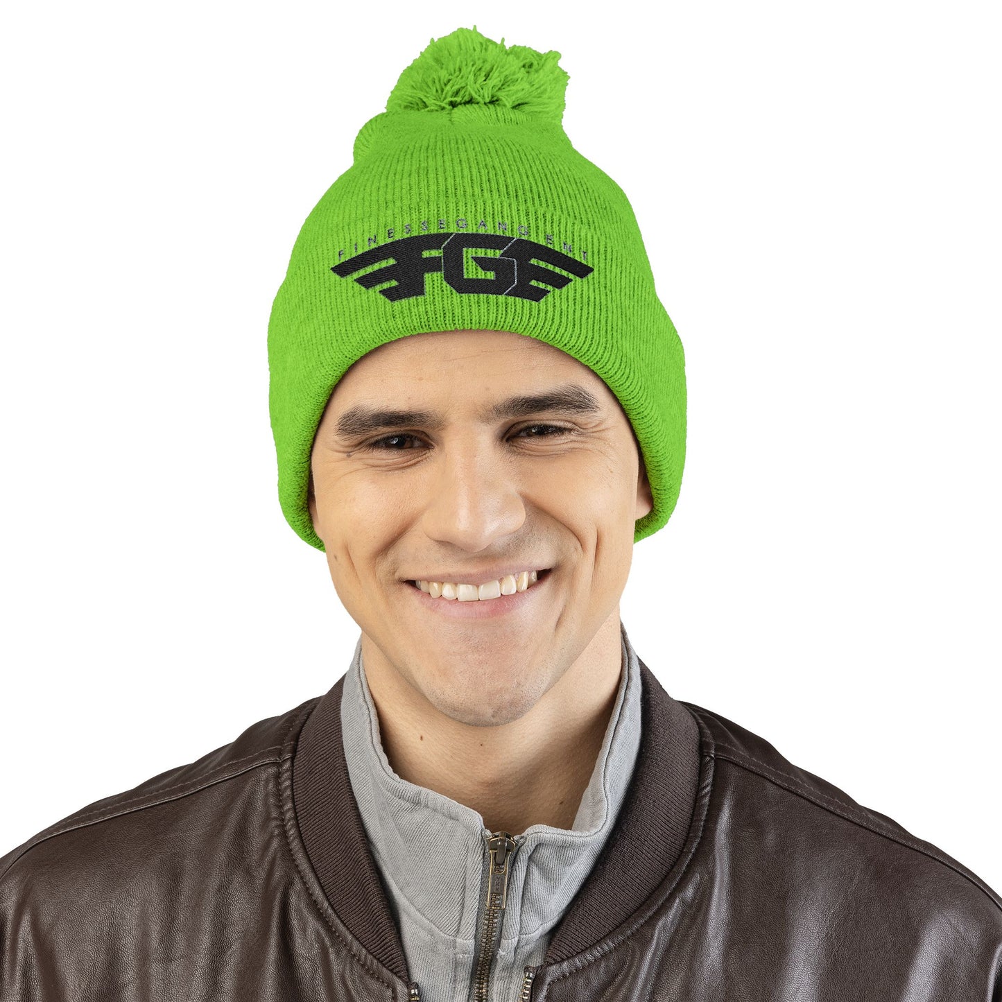 FGE Pom-Pom Knit Cap (Embroidery)